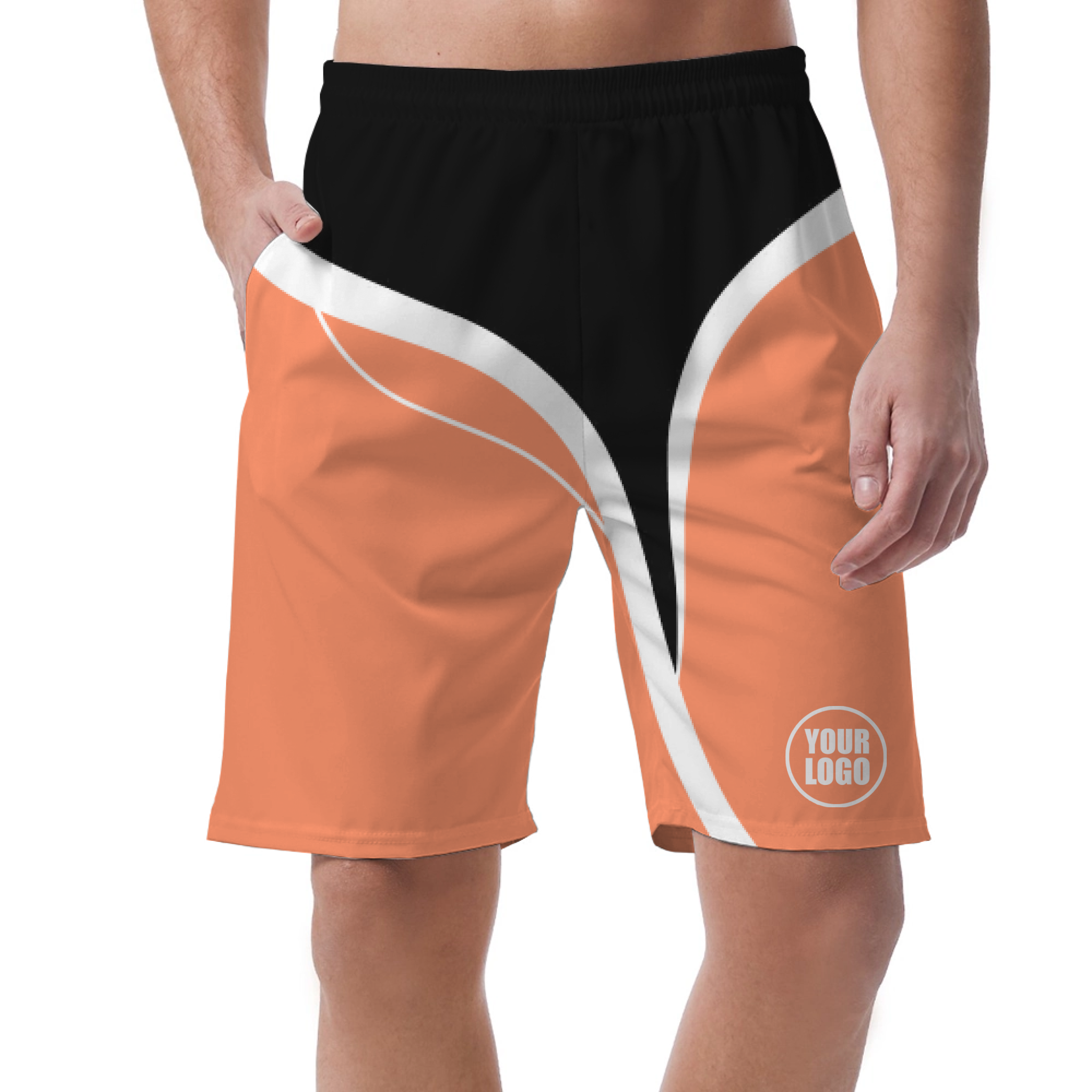 Picklewin Men's Customized Short Pants With Simple Curves