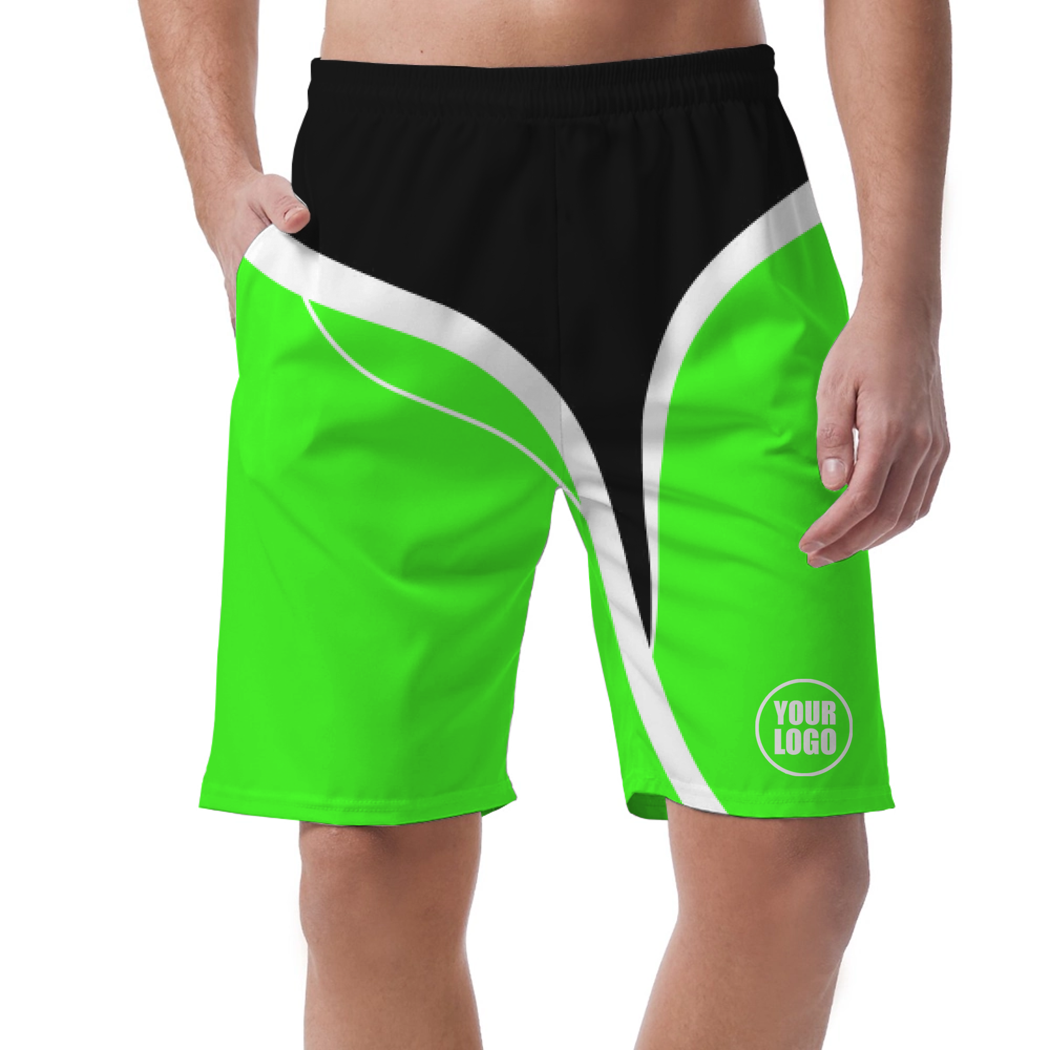 Picklewin Men's Customized Short Pants With Simple Curves
