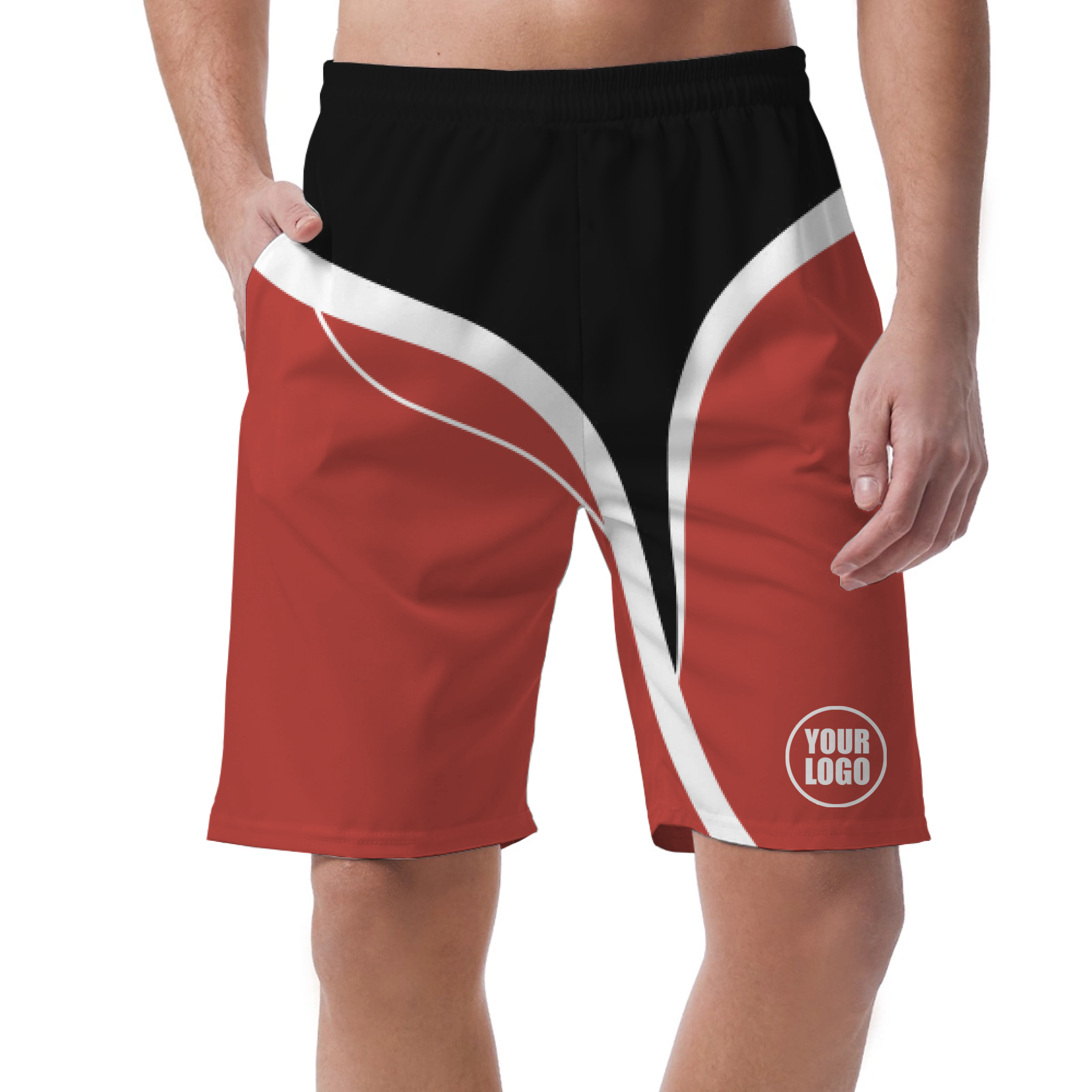 Picklewin Men's Customized Short Pants With Simple Curves