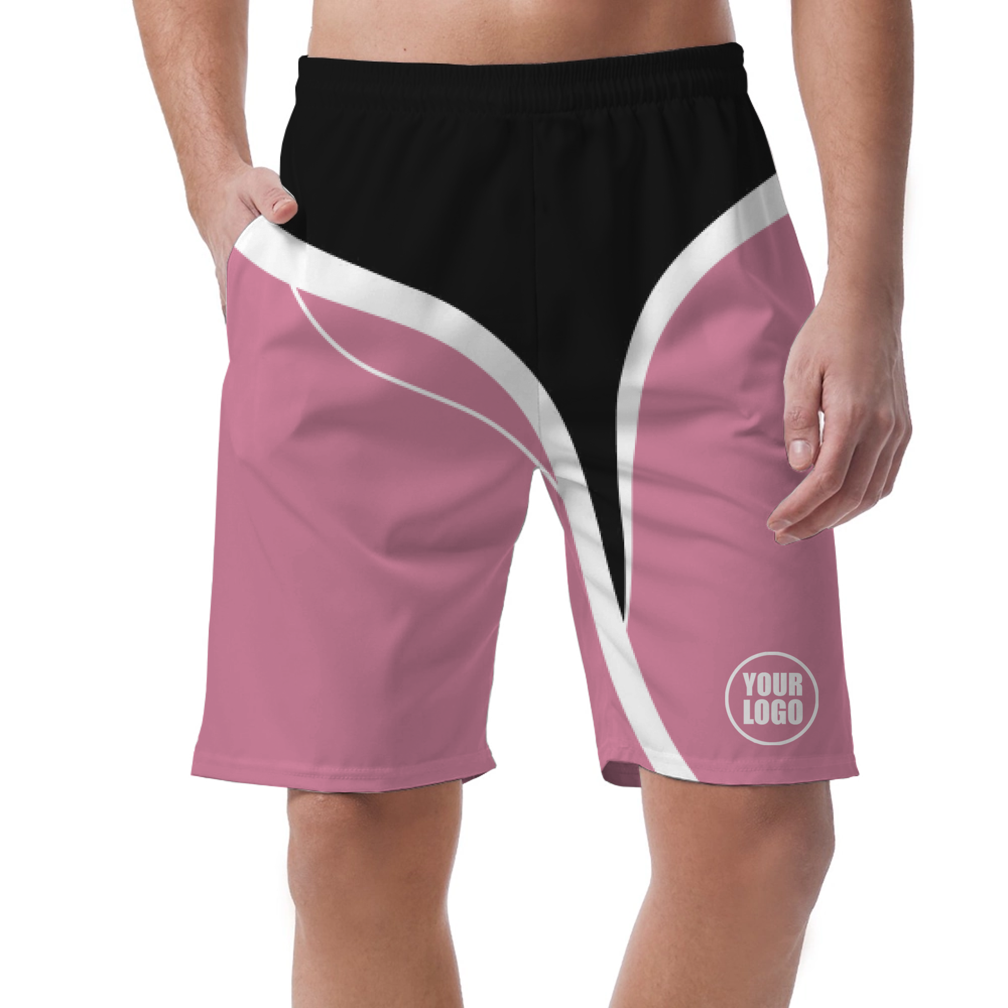 Picklewin Men's Customized Short Pants With Simple Curves