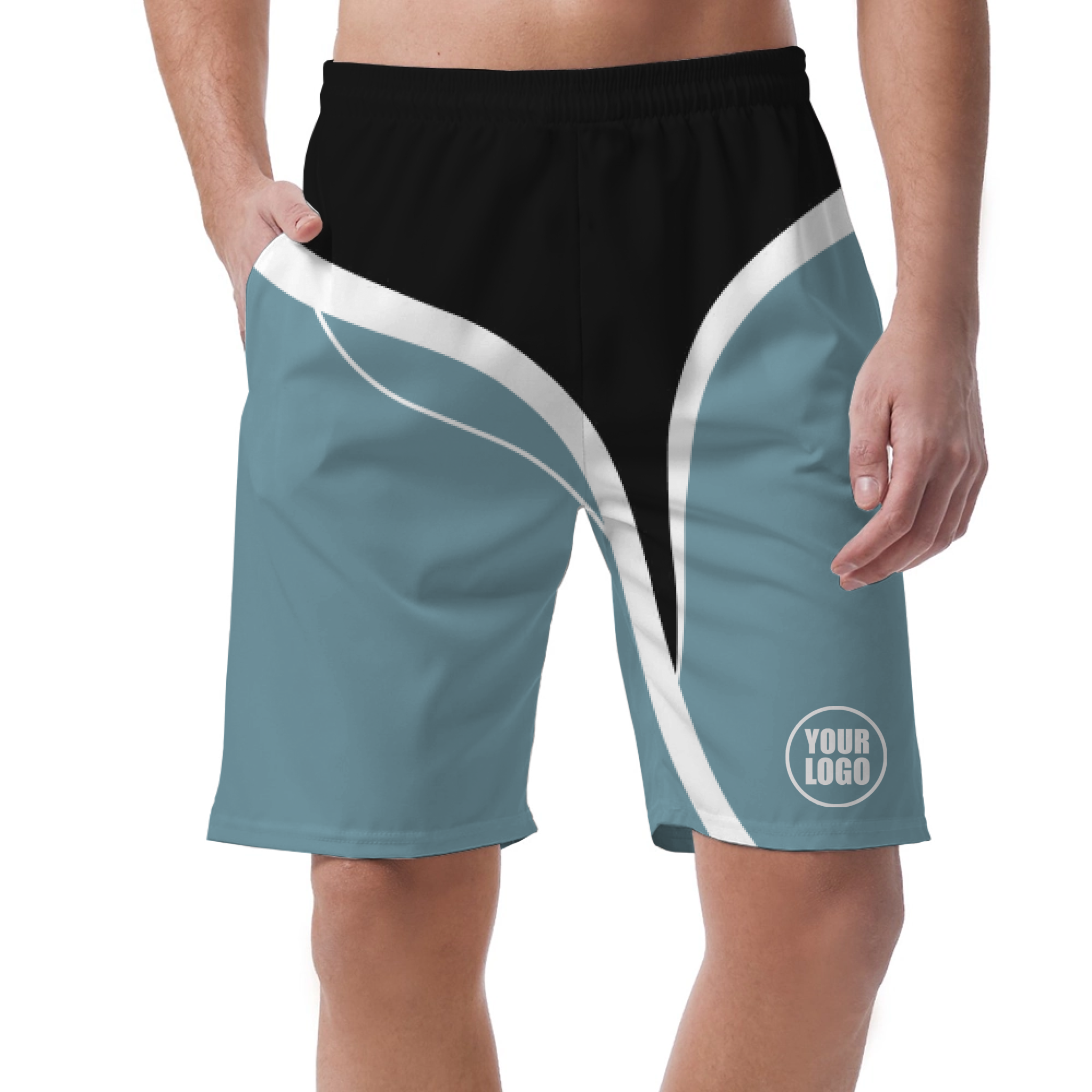 Picklewin Men's Customized Short Pants With Simple Curves