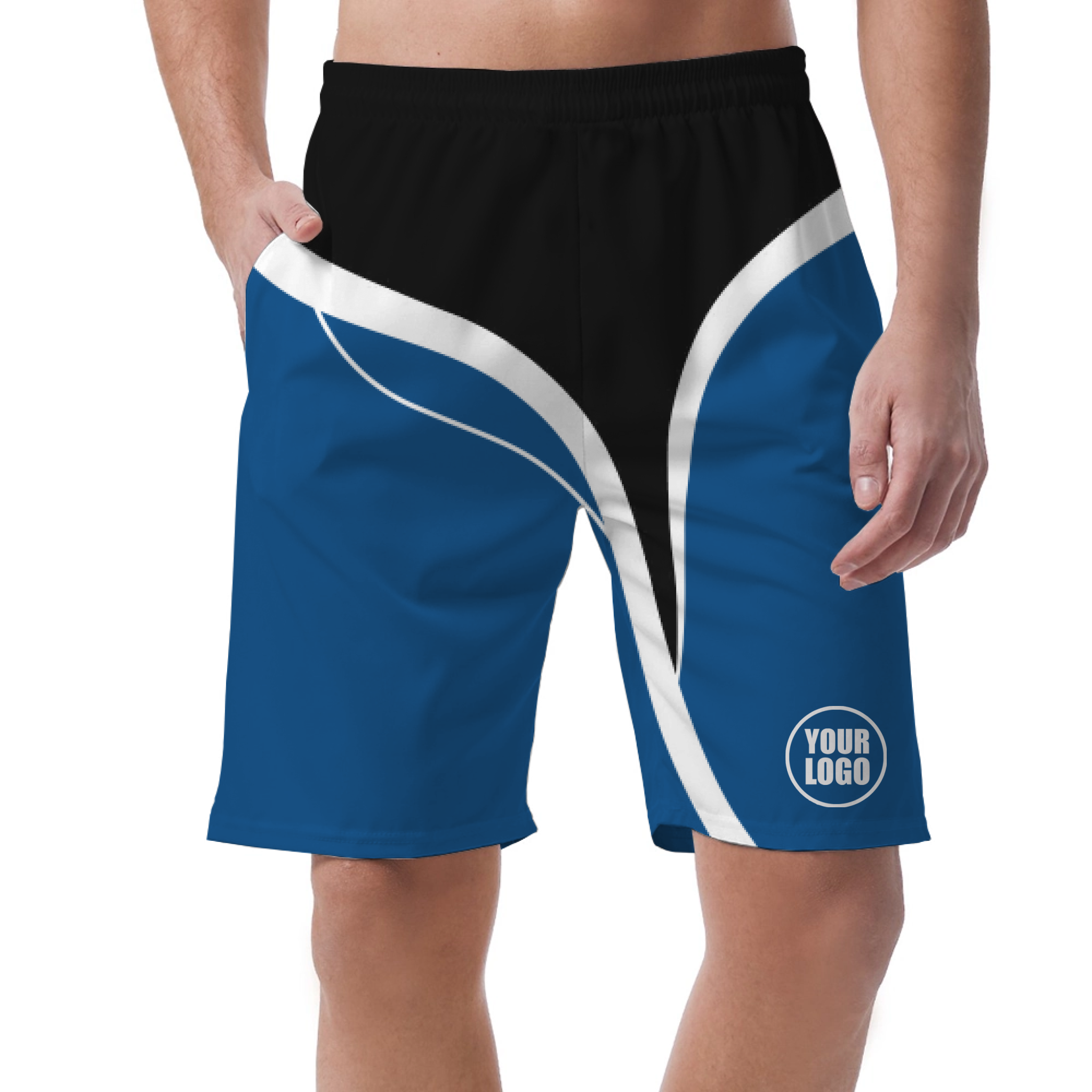 Picklewin Men's Customized Short Pants With Simple Curves