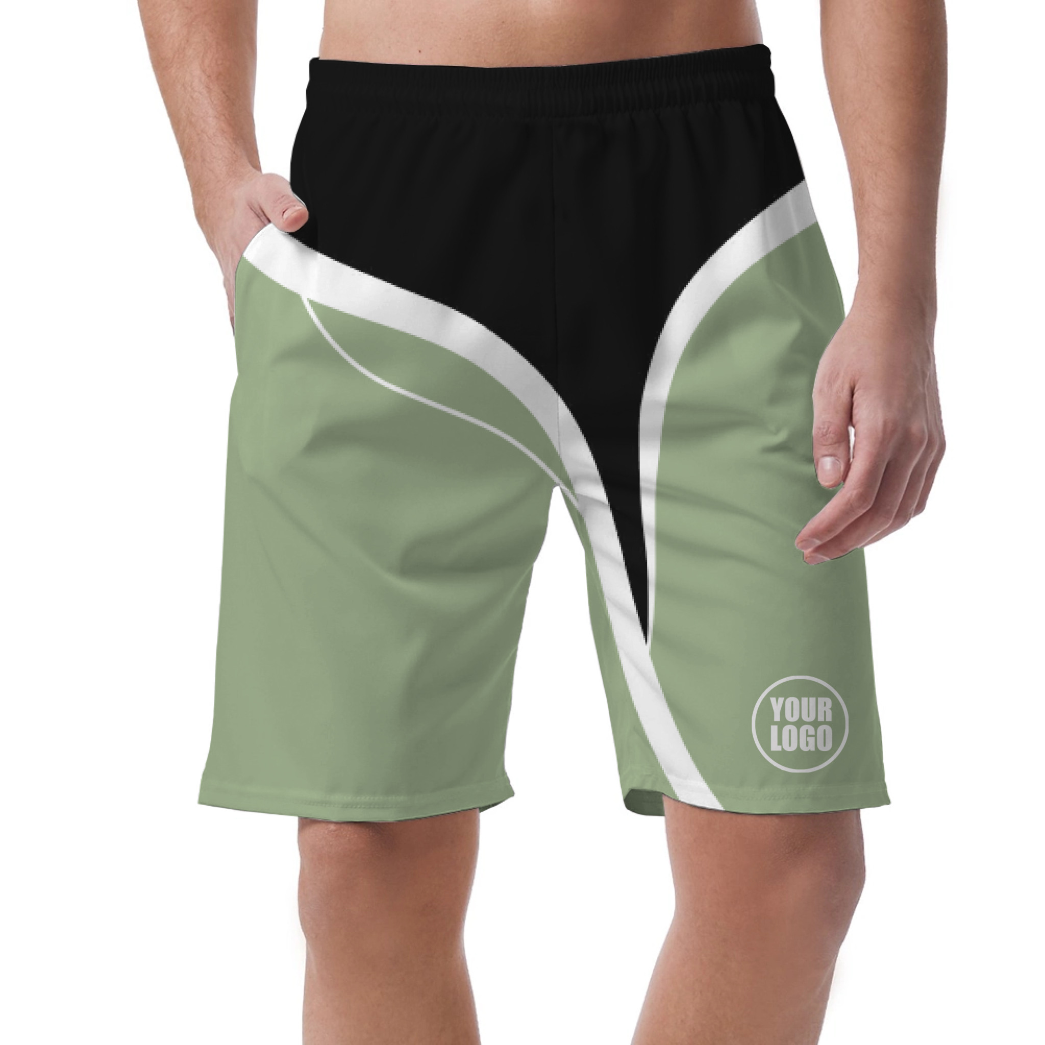 Picklewin Men's Customized Short Pants With Simple Curves