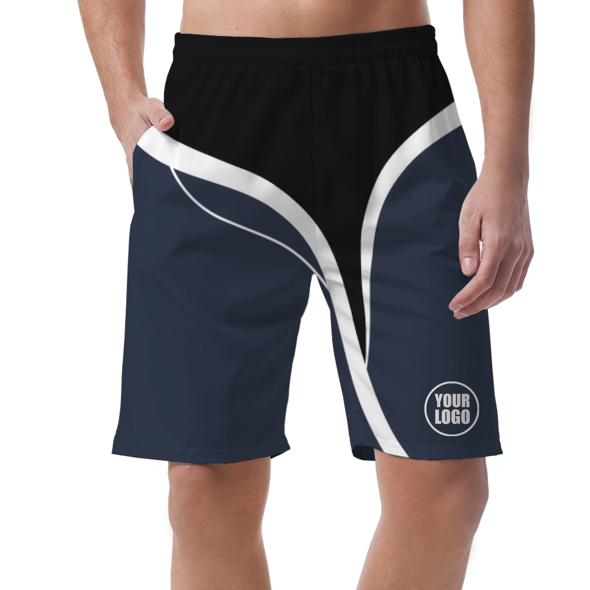 Picklewin Men's Customized Short Pants With Simple Curves