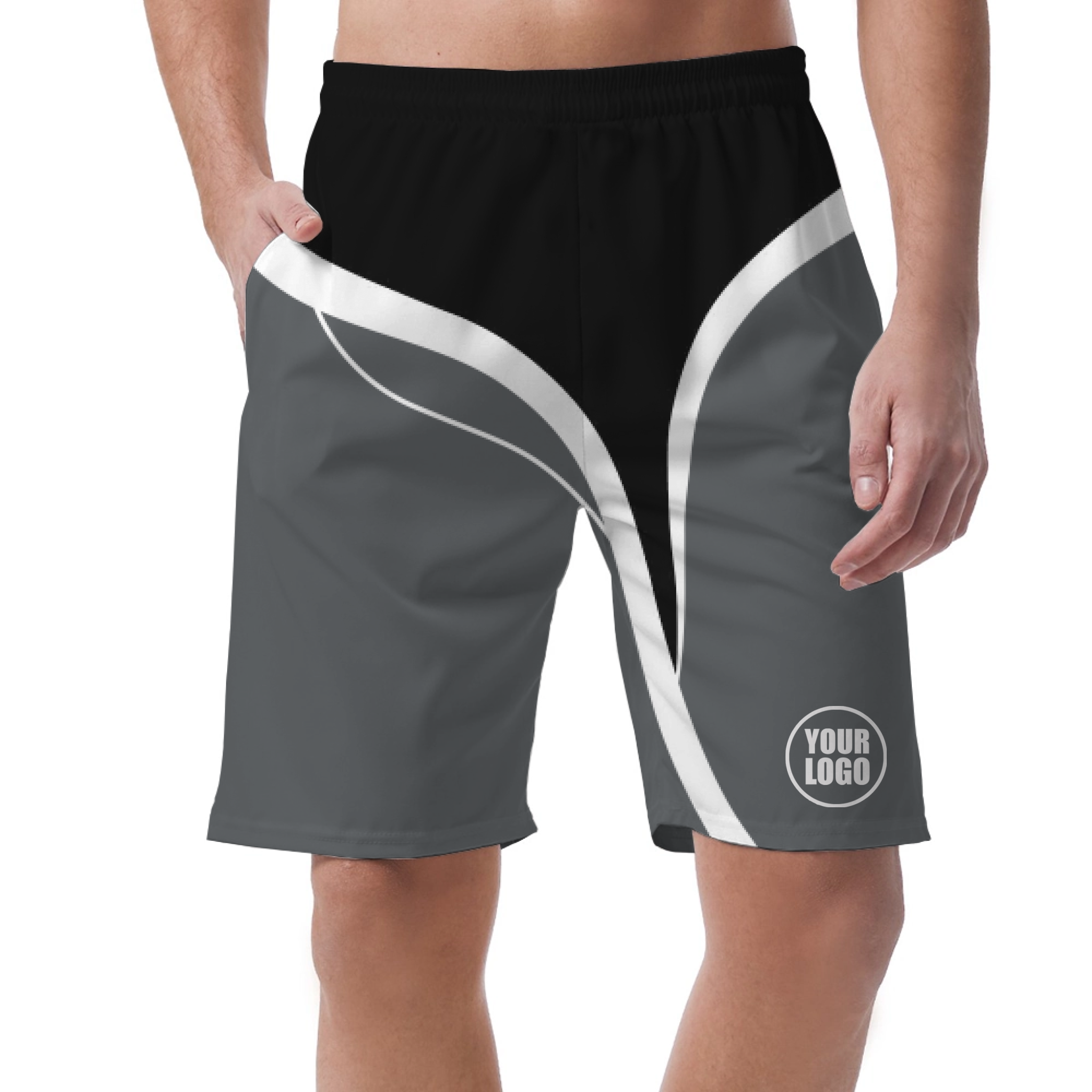 Picklewin Men's Customized Short Pants With Simple Curves