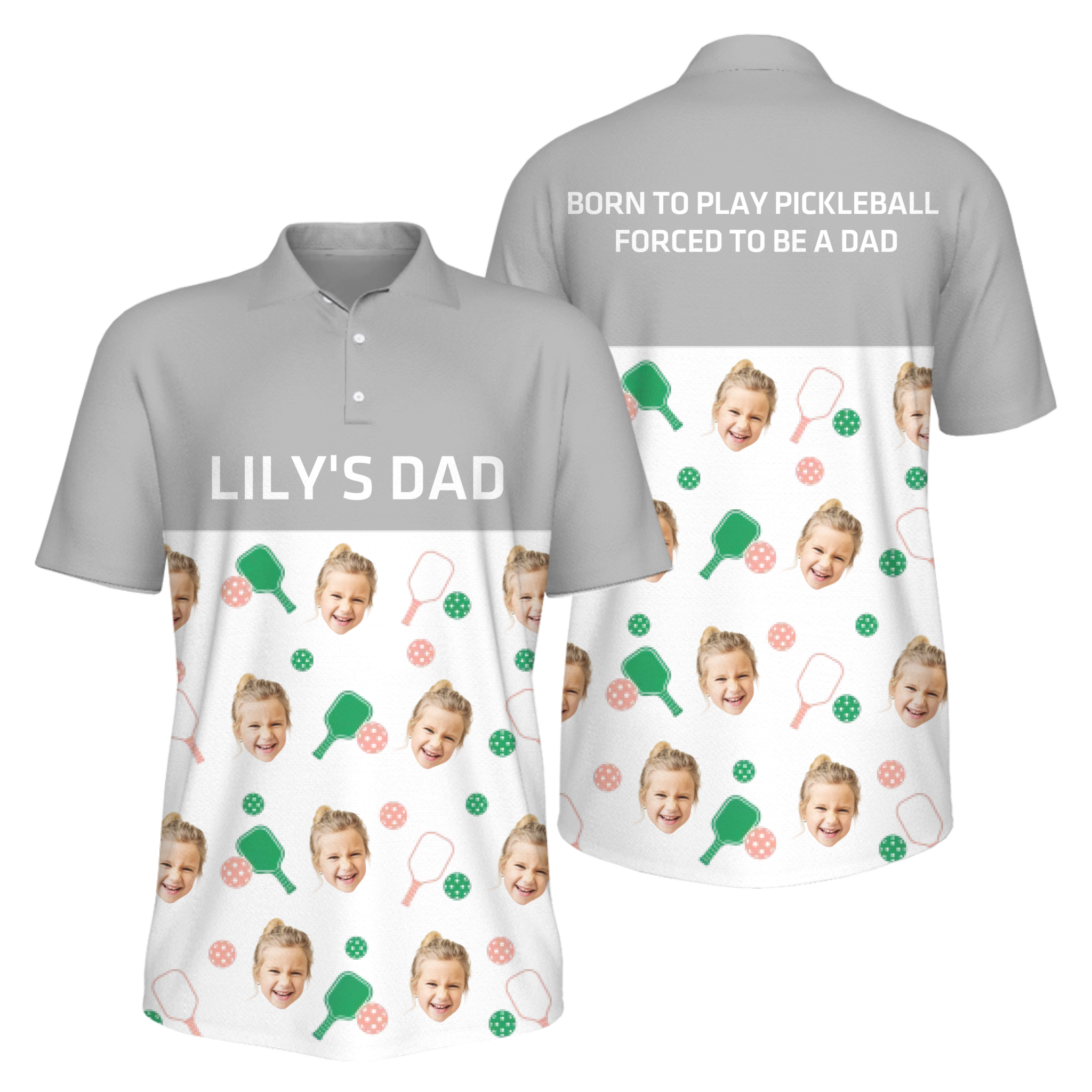Picklewin Men's UV Protection Polo Shirt Customized For Father's Day
