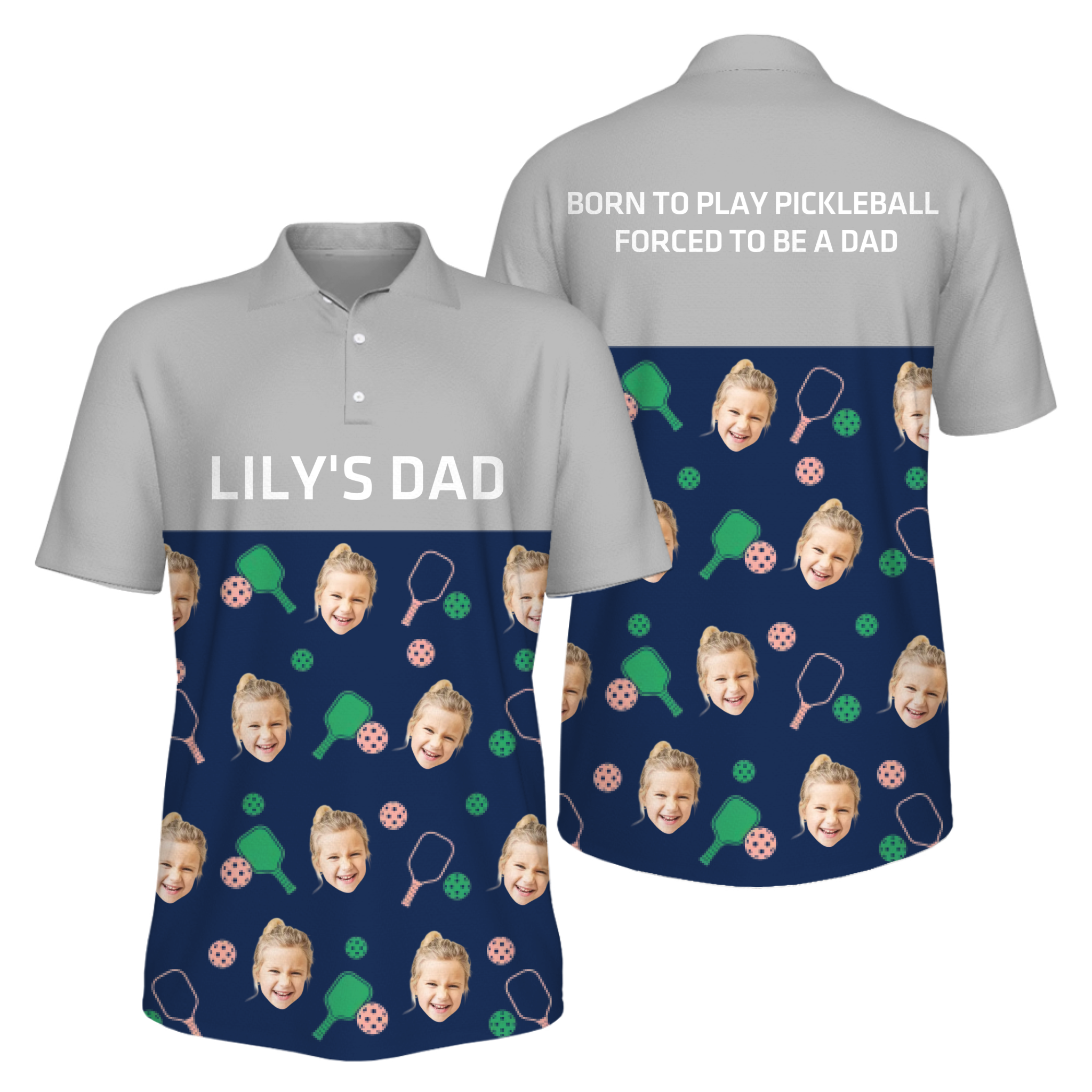 Picklewin Men's UV Protection Polo Shirt Customized For Father's Day