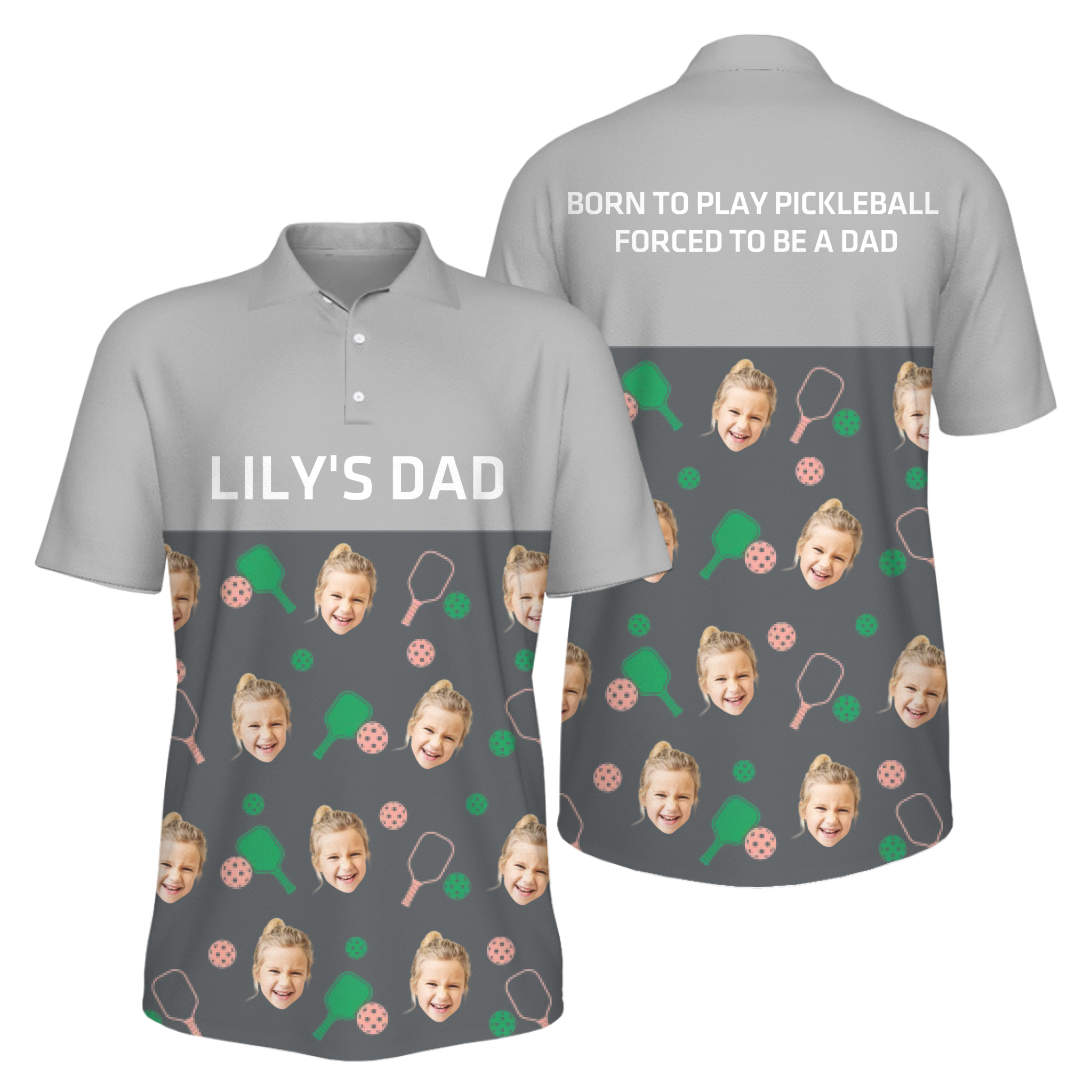Picklewin Men's UV Protection Polo Shirt Customized For Father's Day