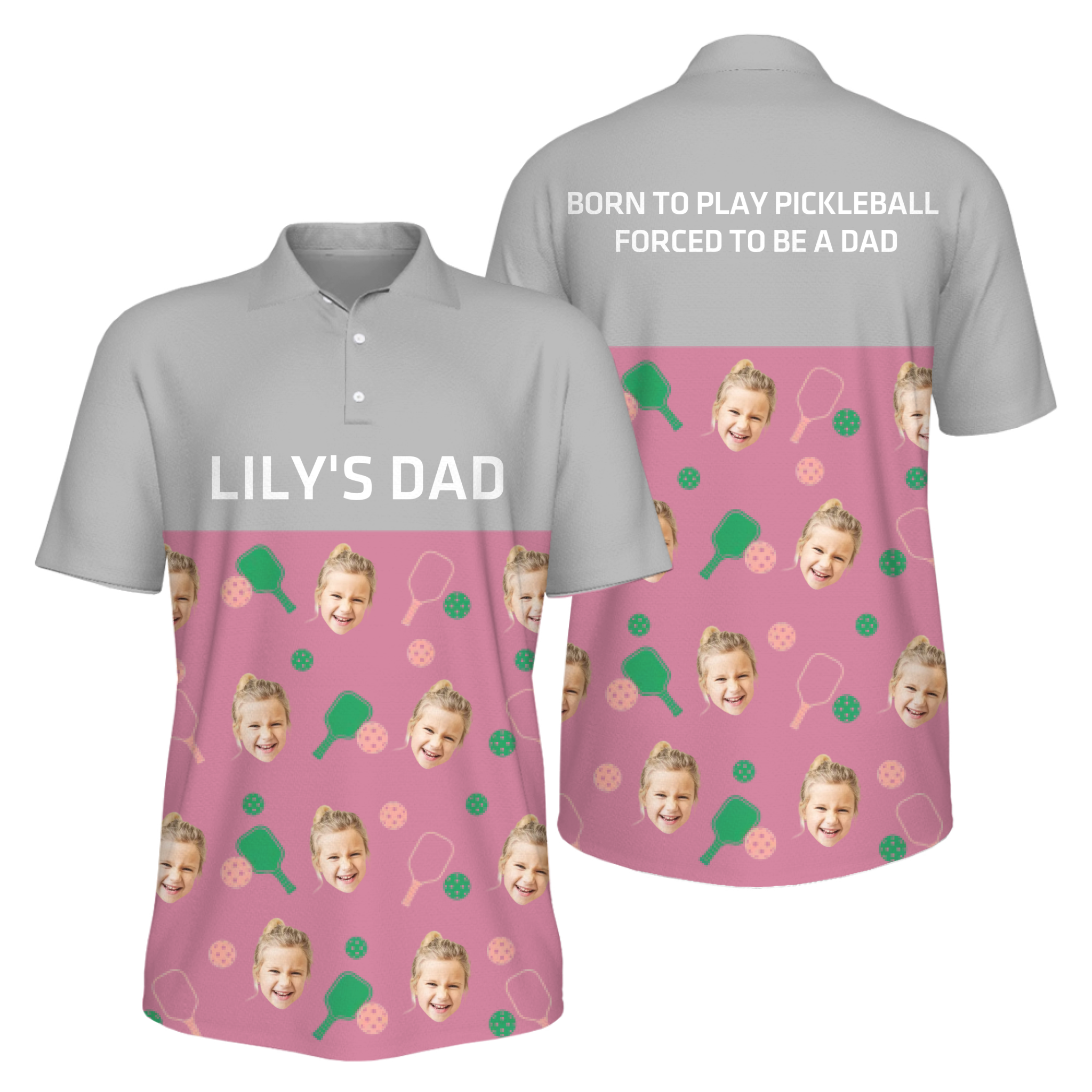 Picklewin Men's UV Protection Polo Shirt Customized For Father's Day