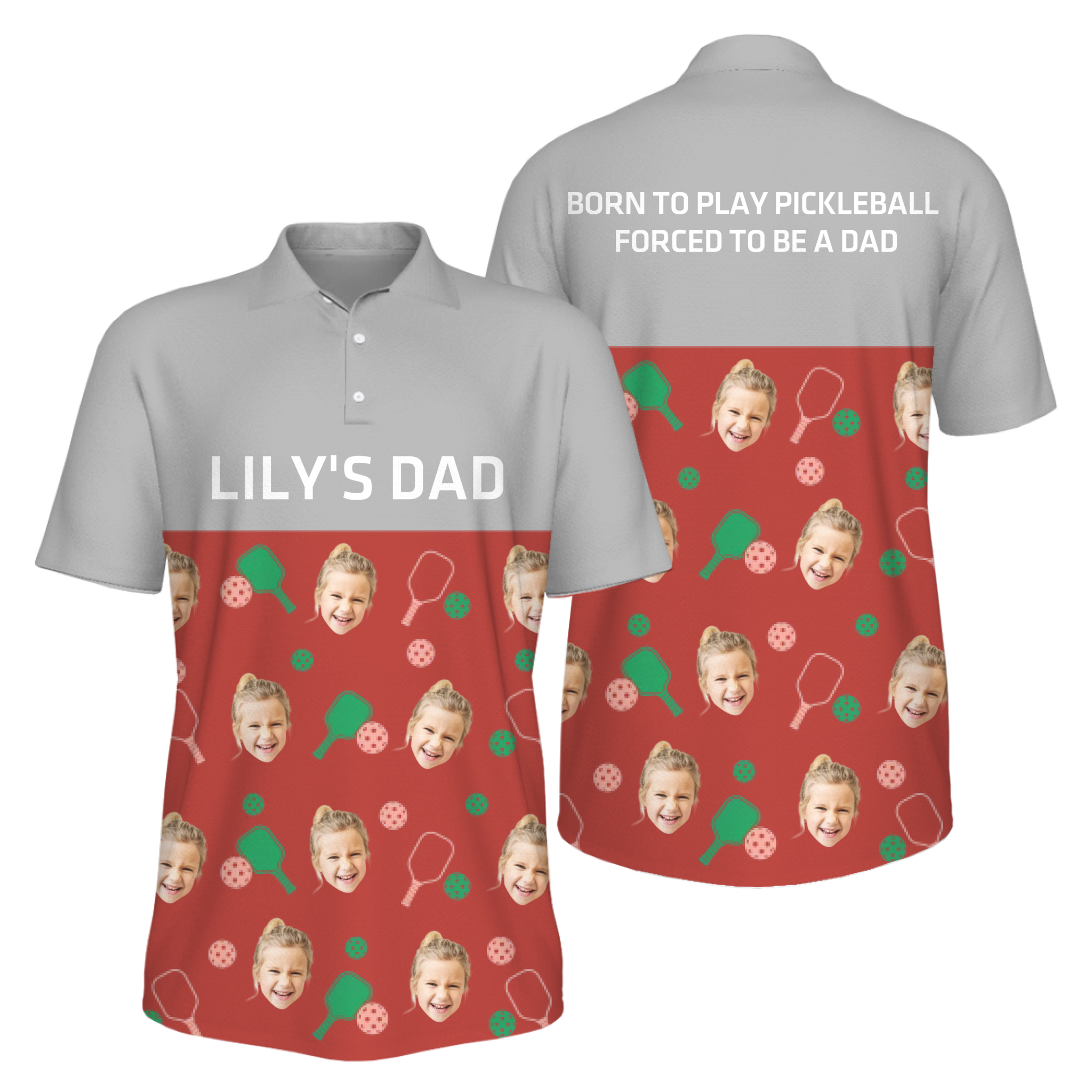 Picklewin Men's UV Protection Polo Shirt Customized For Father's Day