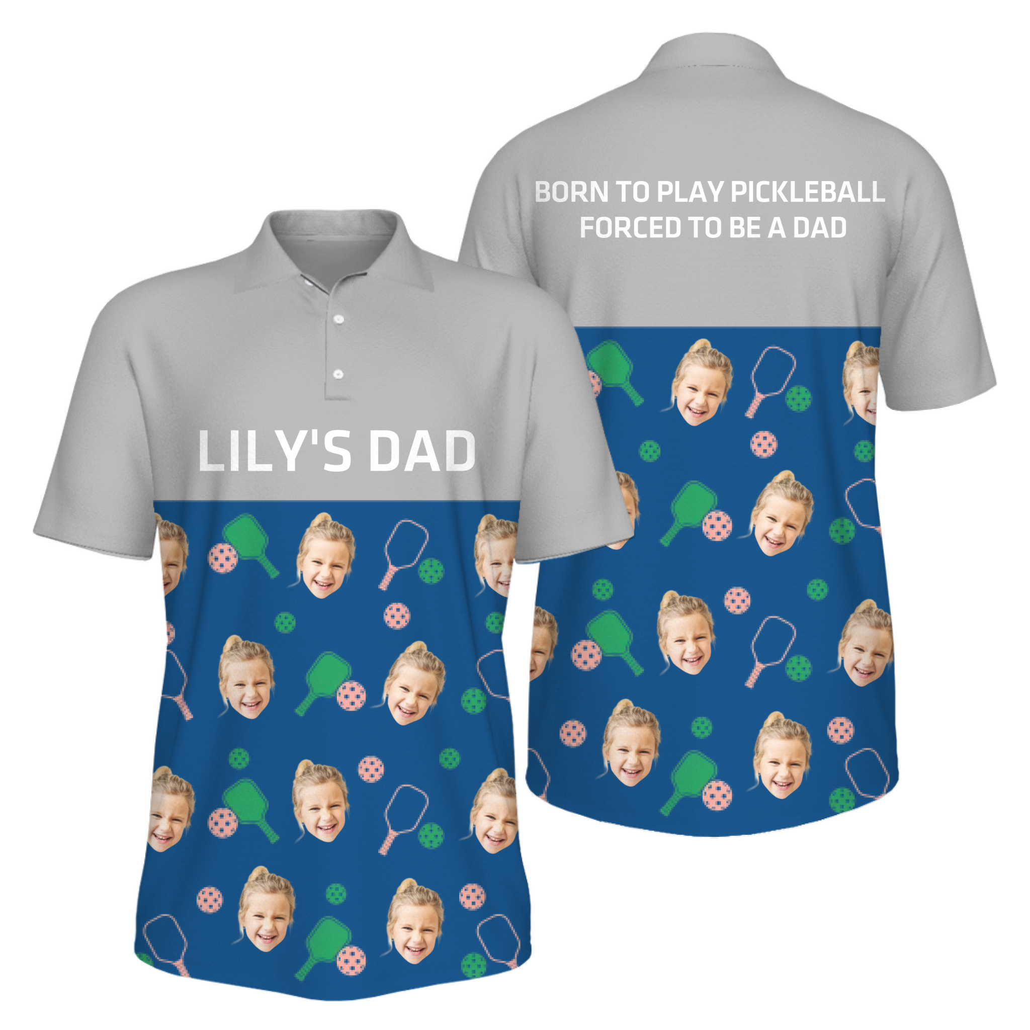 Picklewin Men's UV Protection Polo Shirt Customized For Father's Day