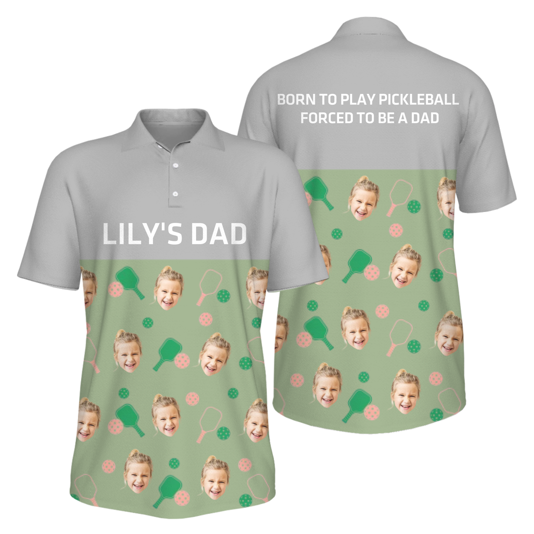 Picklewin Men's UV Protection Polo Shirt Customized For Father's Day