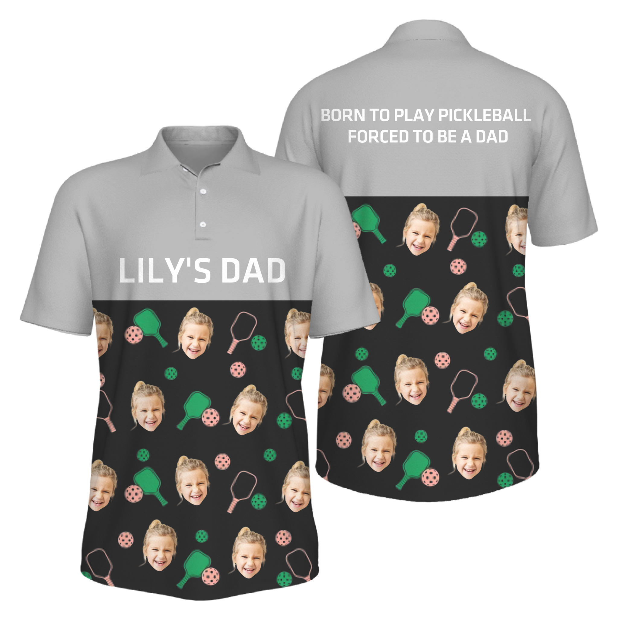 Picklewin Men's UV Protection Polo Shirt Customized For Father's Day