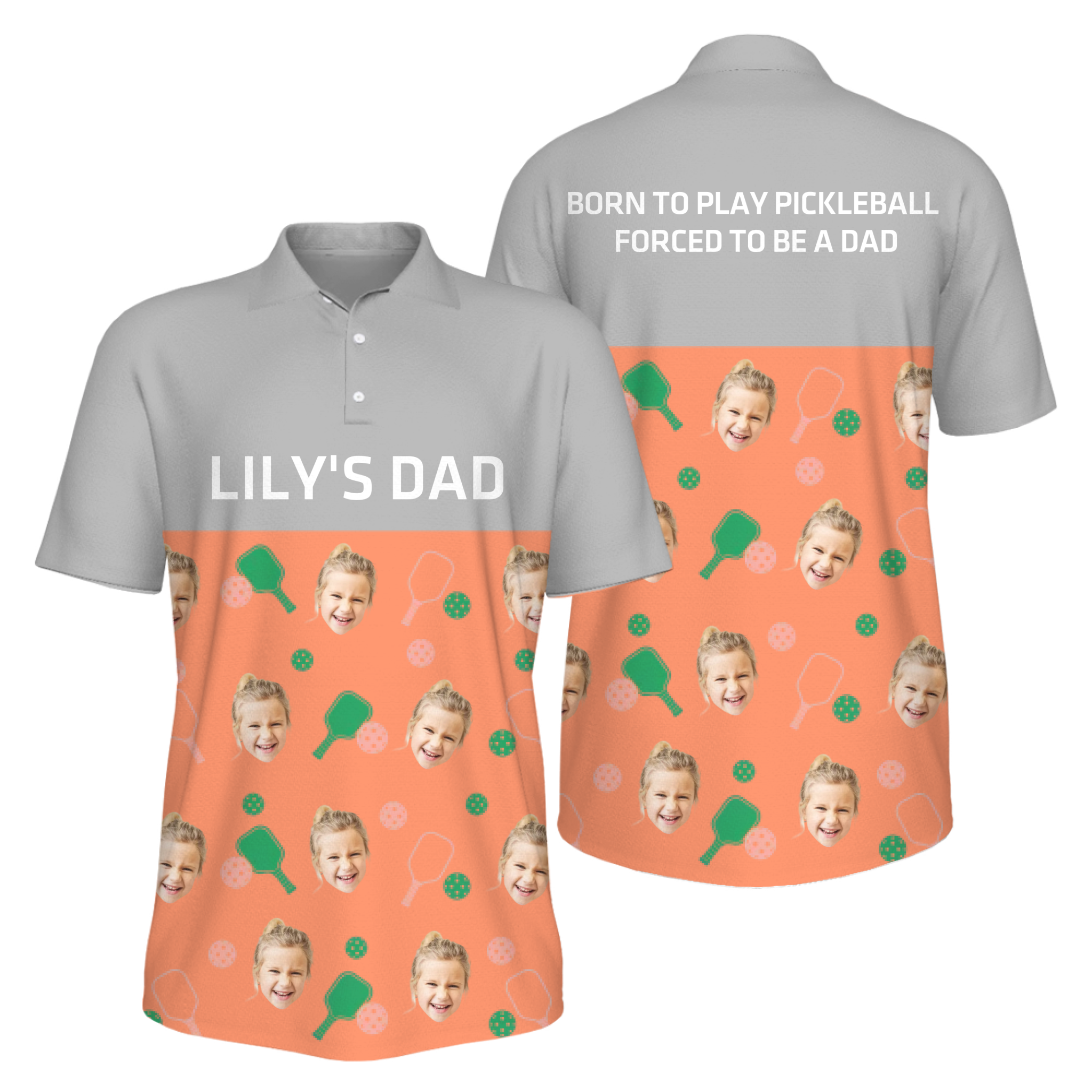 Picklewin Men's UV Protection Polo Shirt Customized For Father's Day
