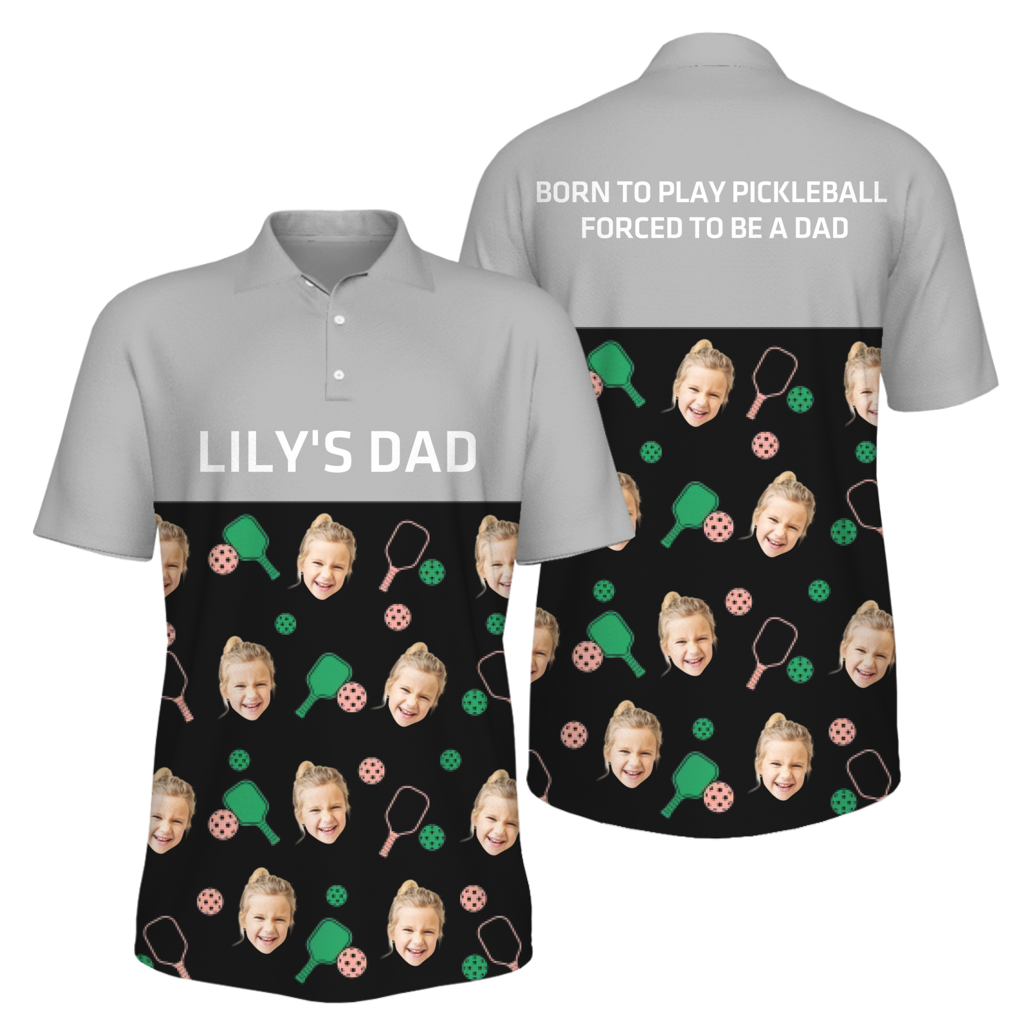 Picklewin Men's UV Protection Polo Shirt Customized For Father's Day