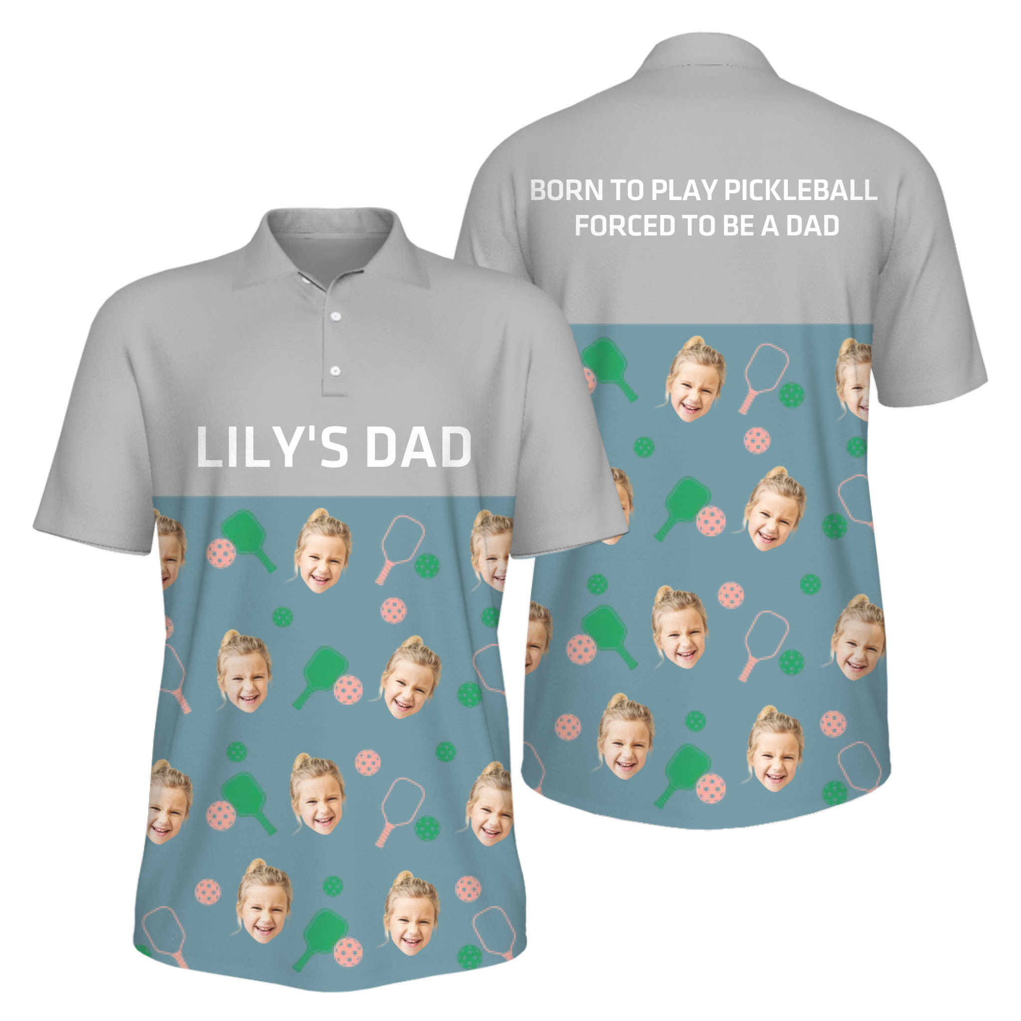 Picklewin Men's UV Protection Polo Shirt Customized For Father's Day