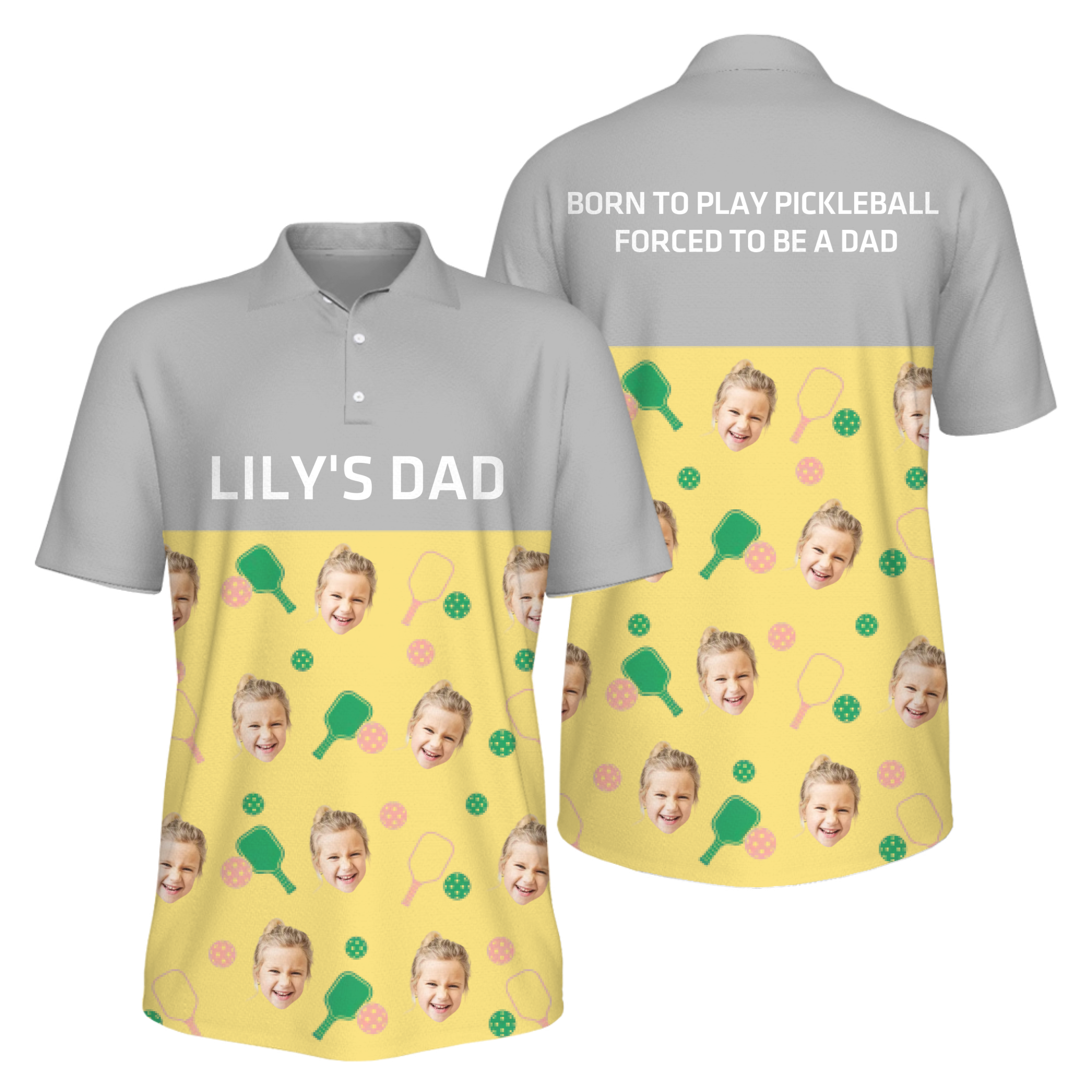Picklewin Men's UV Protection Polo Shirt Customized For Father's Day