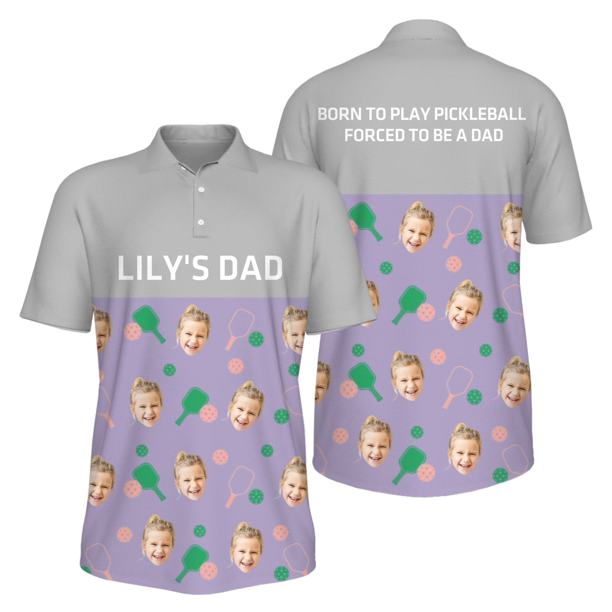Picklewin Men's UV Protection Polo Shirt Customized For Father's Day