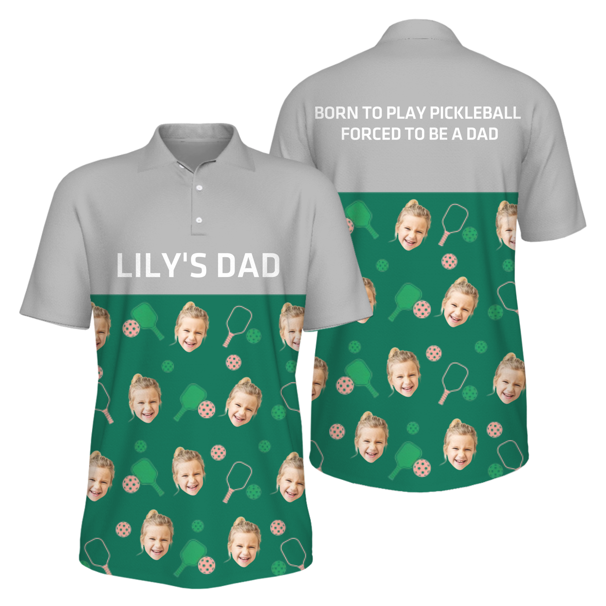 Picklewin Men's UV Protection Polo Shirt Customized For Father's Day