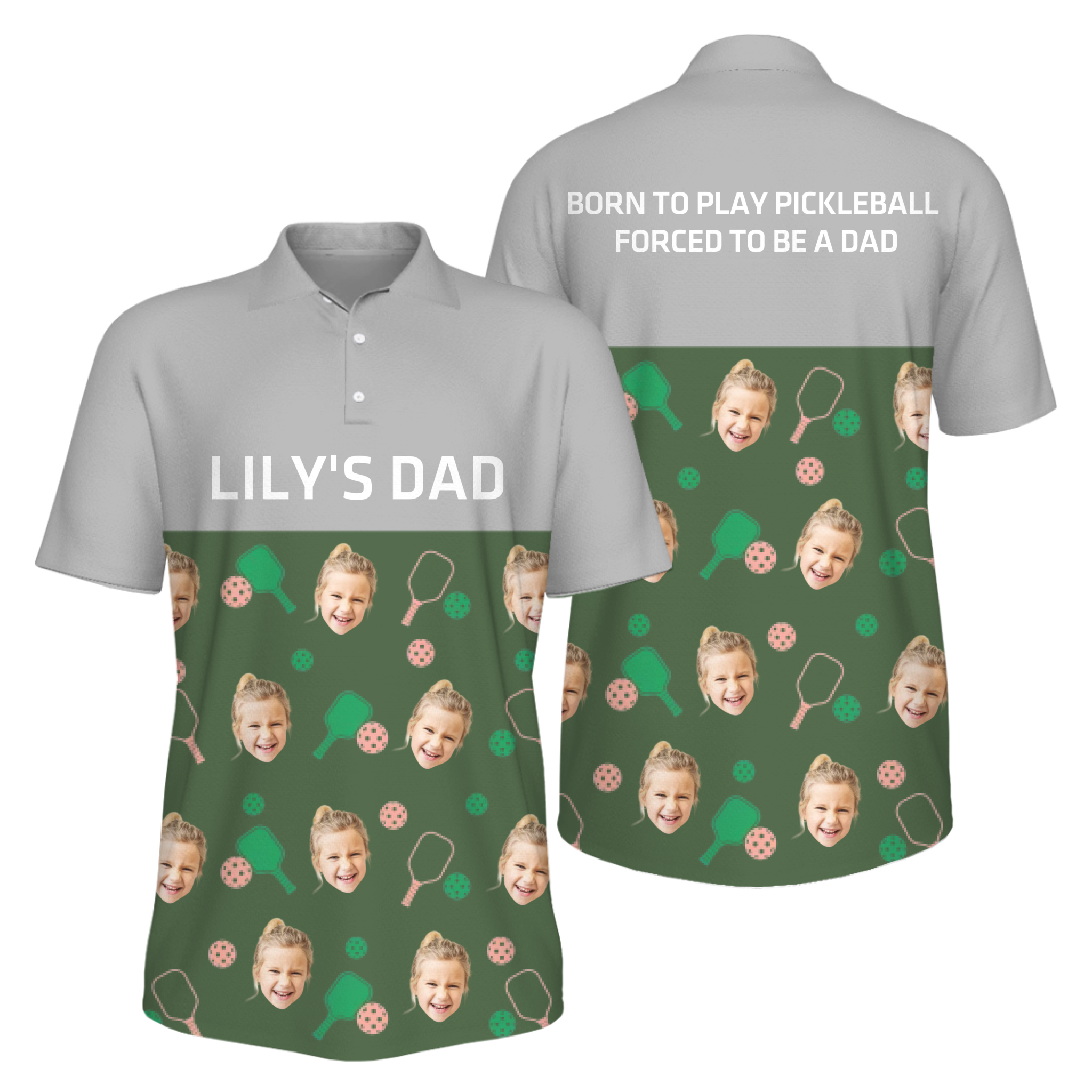 Picklewin Men's UV Protection Polo Shirt Customized For Father's Day