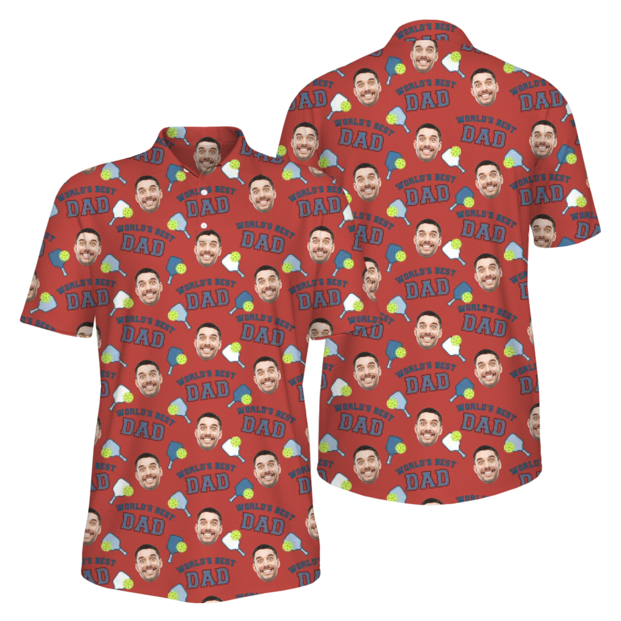 Picklewin Men's UV Protection Polo Shirt For Father's Day World's Best Dad