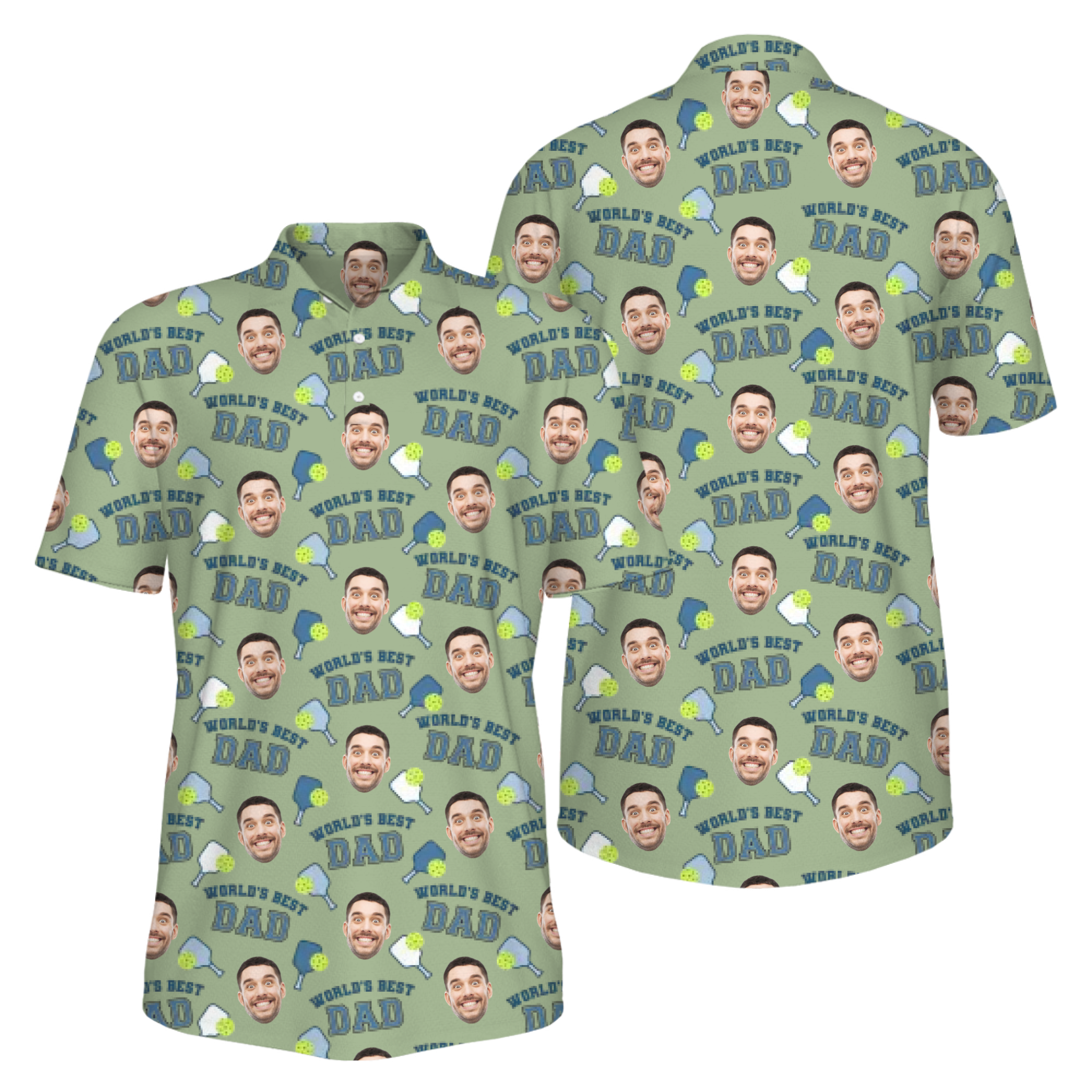 Picklewin Men's UV Protection Polo Shirt For Father's Day World's Best Dad