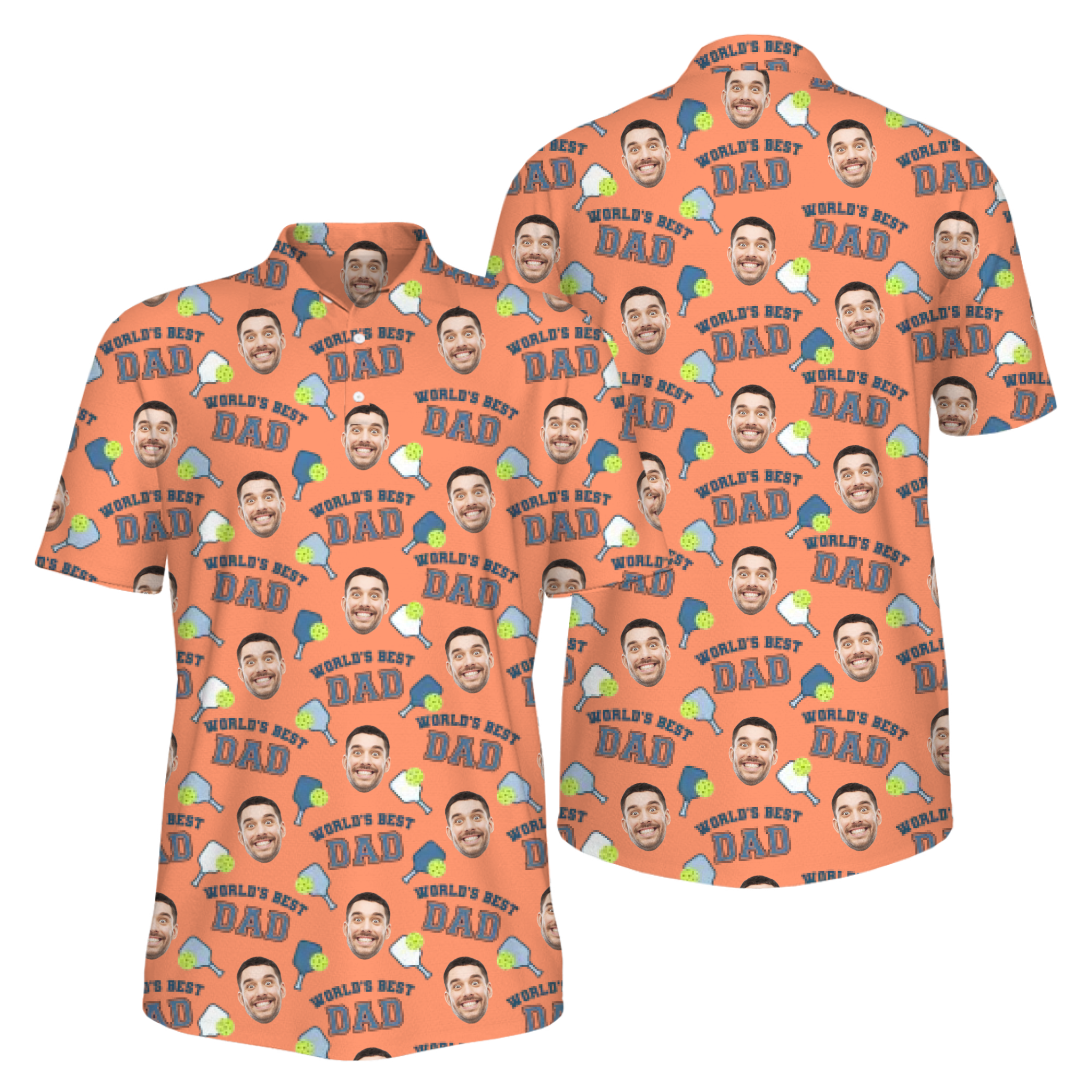 Picklewin Men's UV Protection Polo Shirt For Father's Day World's Best Dad - alternate