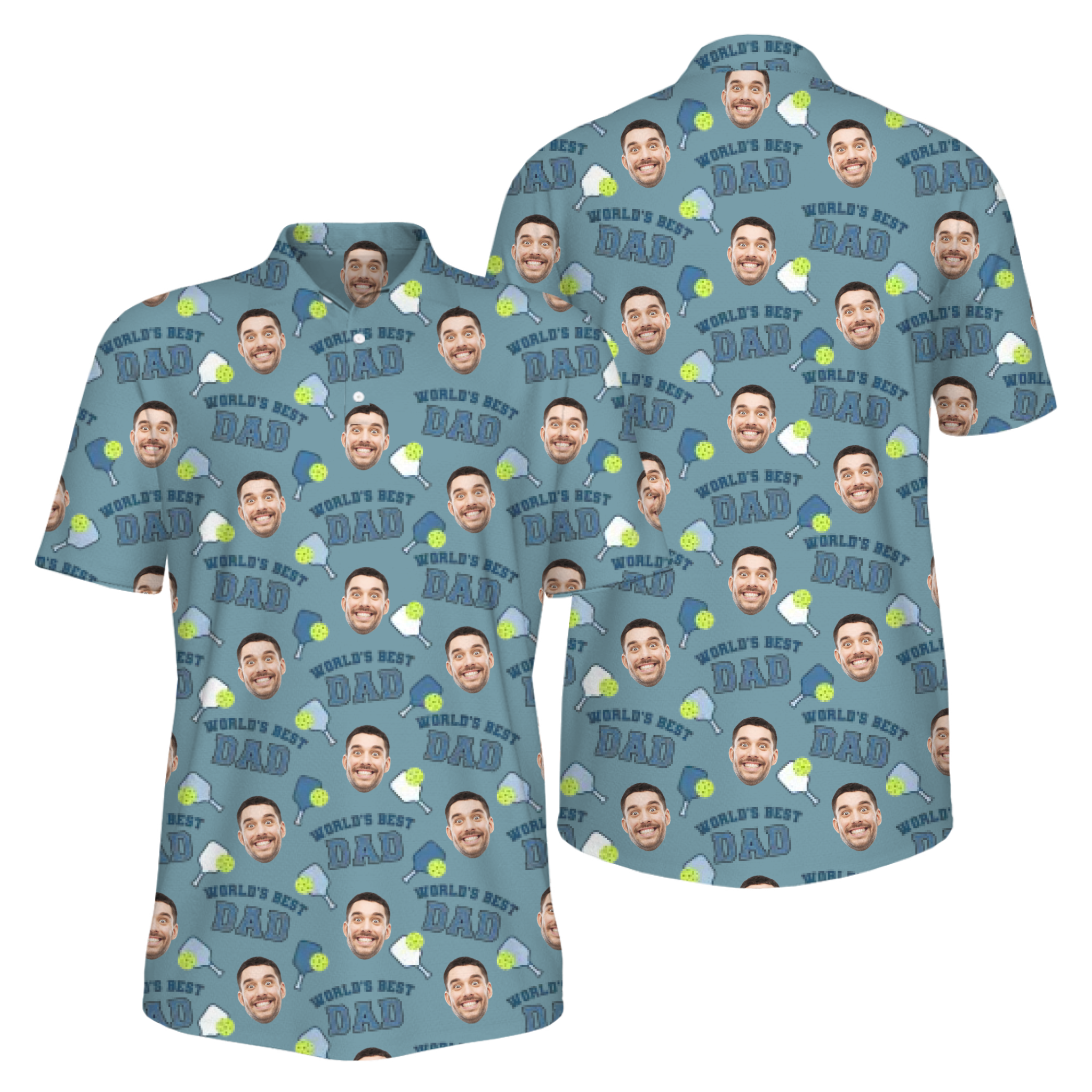 Picklewin Men's UV Protection Polo Shirt For Father's Day World's Best Dad