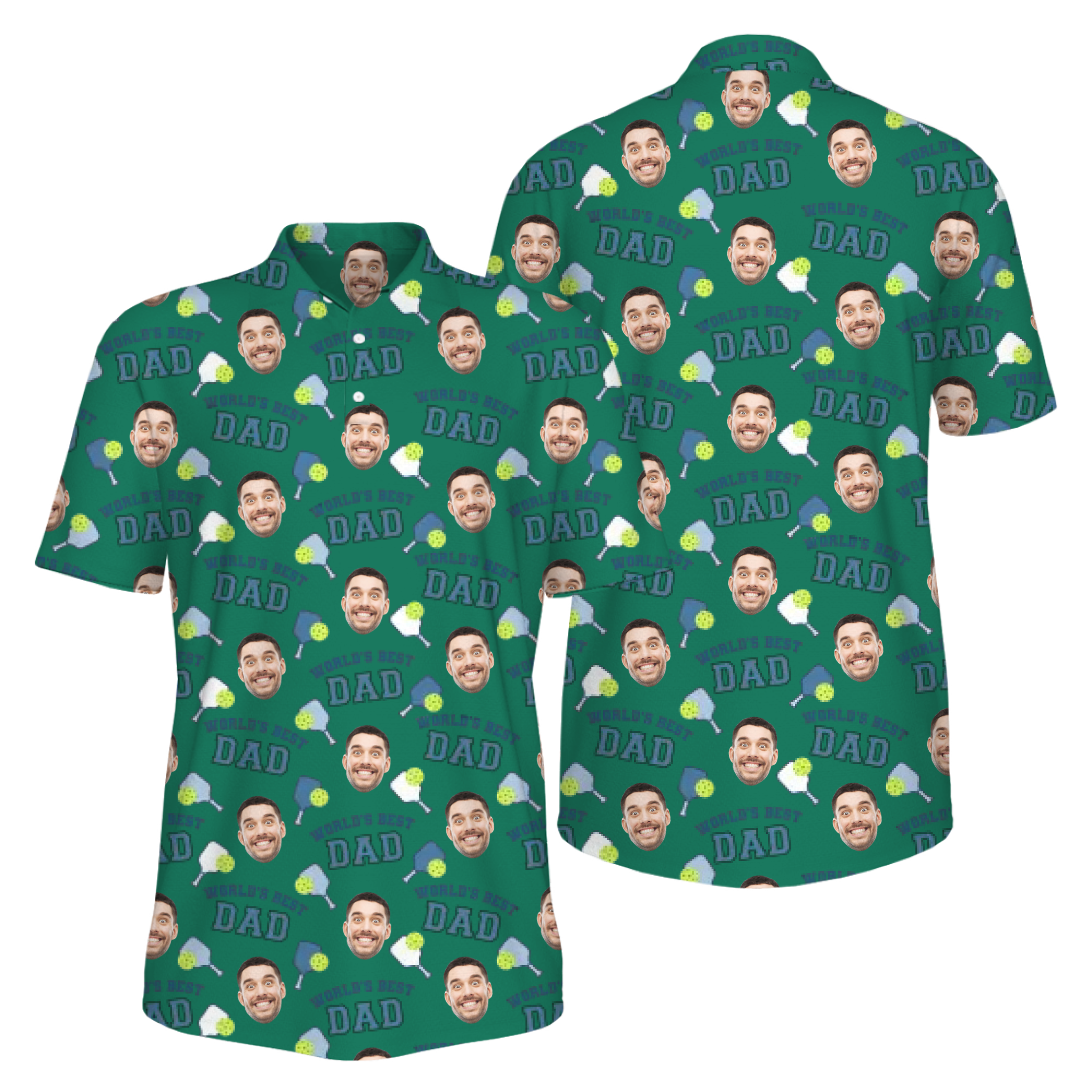 Picklewin Men's UV Protection Polo Shirt For Father's Day World's Best Dad