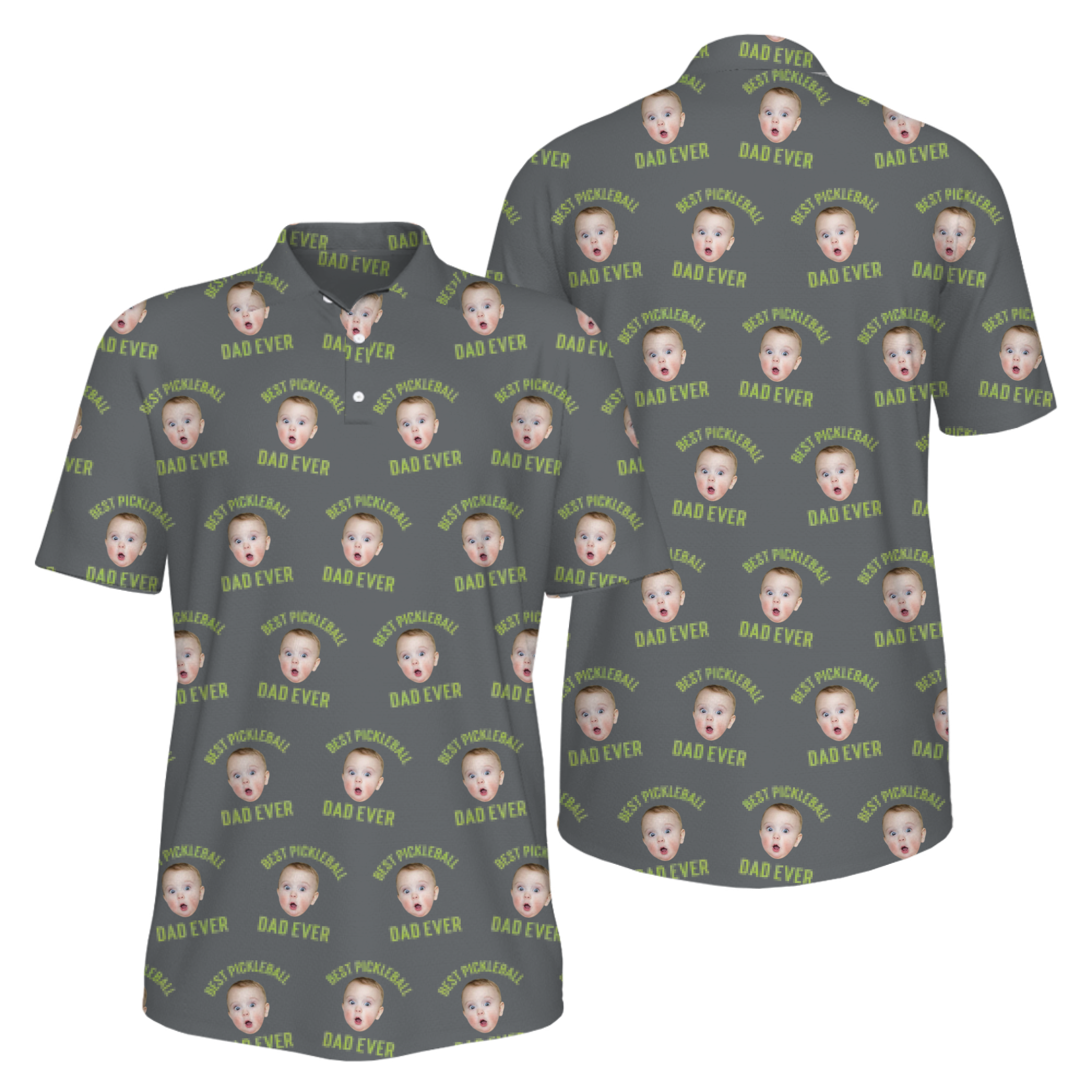 Picklewin Men's UV Protection Polo Shirt Pickleball Dad For Father's Day