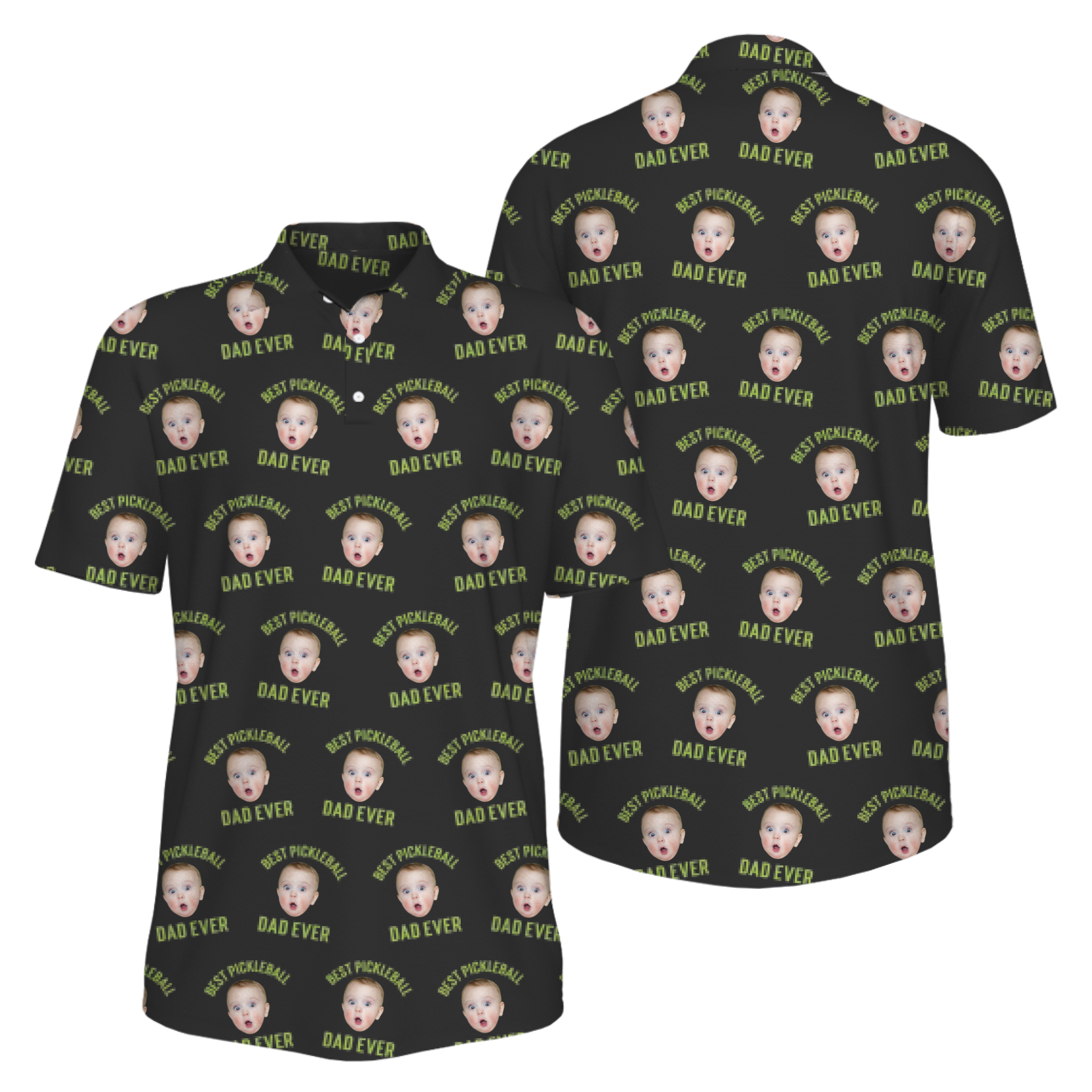Picklewin Men's UV Protection Polo Shirt Pickleball Dad For Father's Day