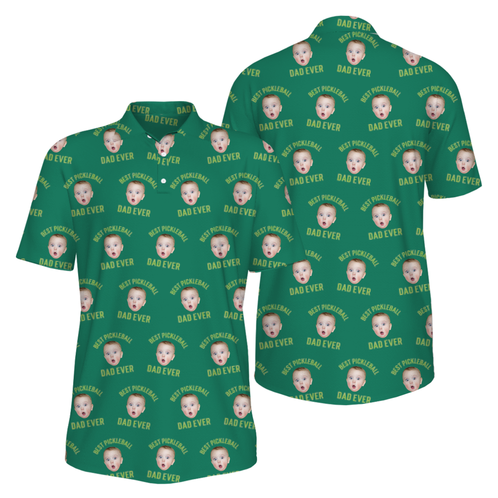 Picklewin Men's UV Protection Polo Shirt Pickleball Dad For Father's Day