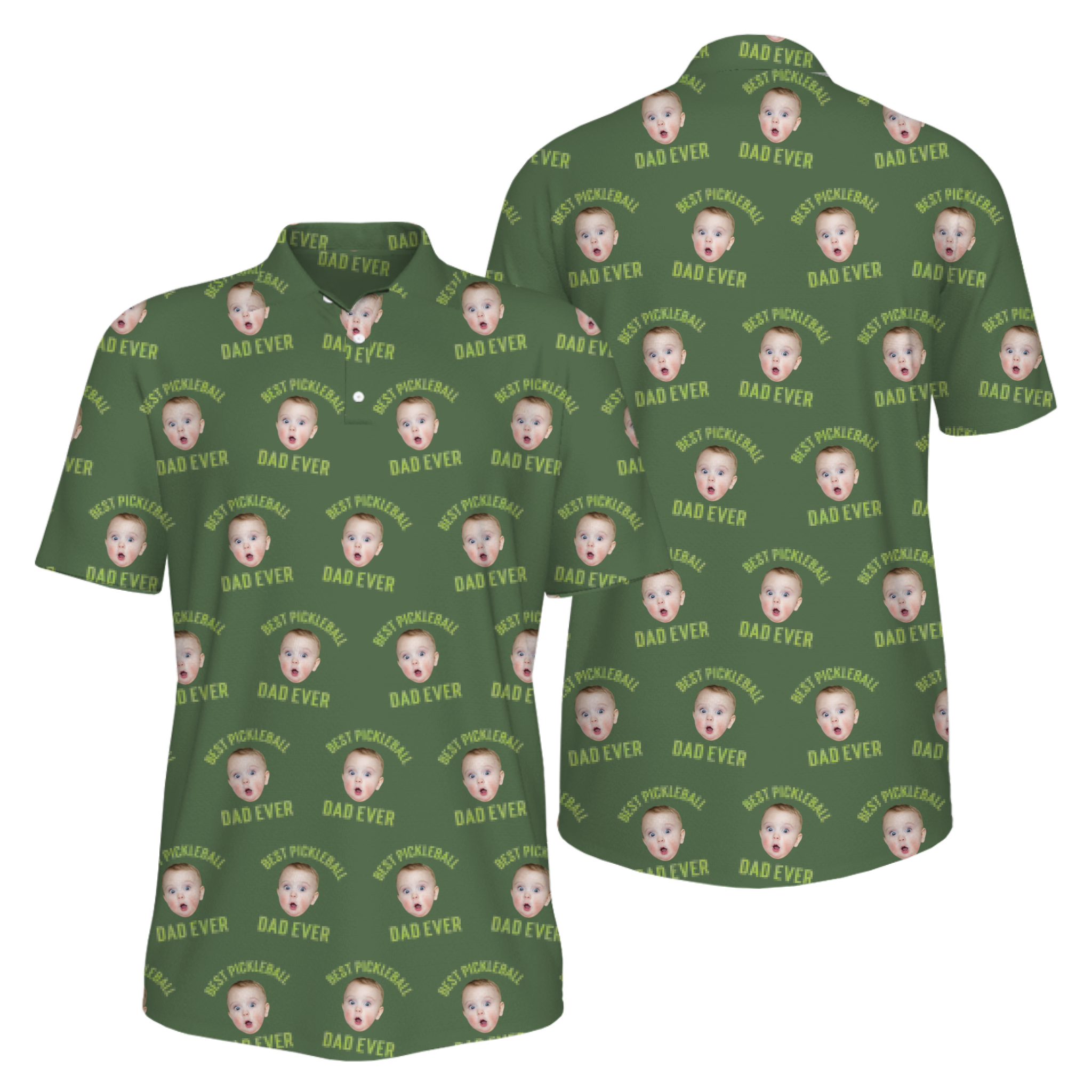 Picklewin Men's UV Protection Polo Shirt Pickleball Dad For Father's Day