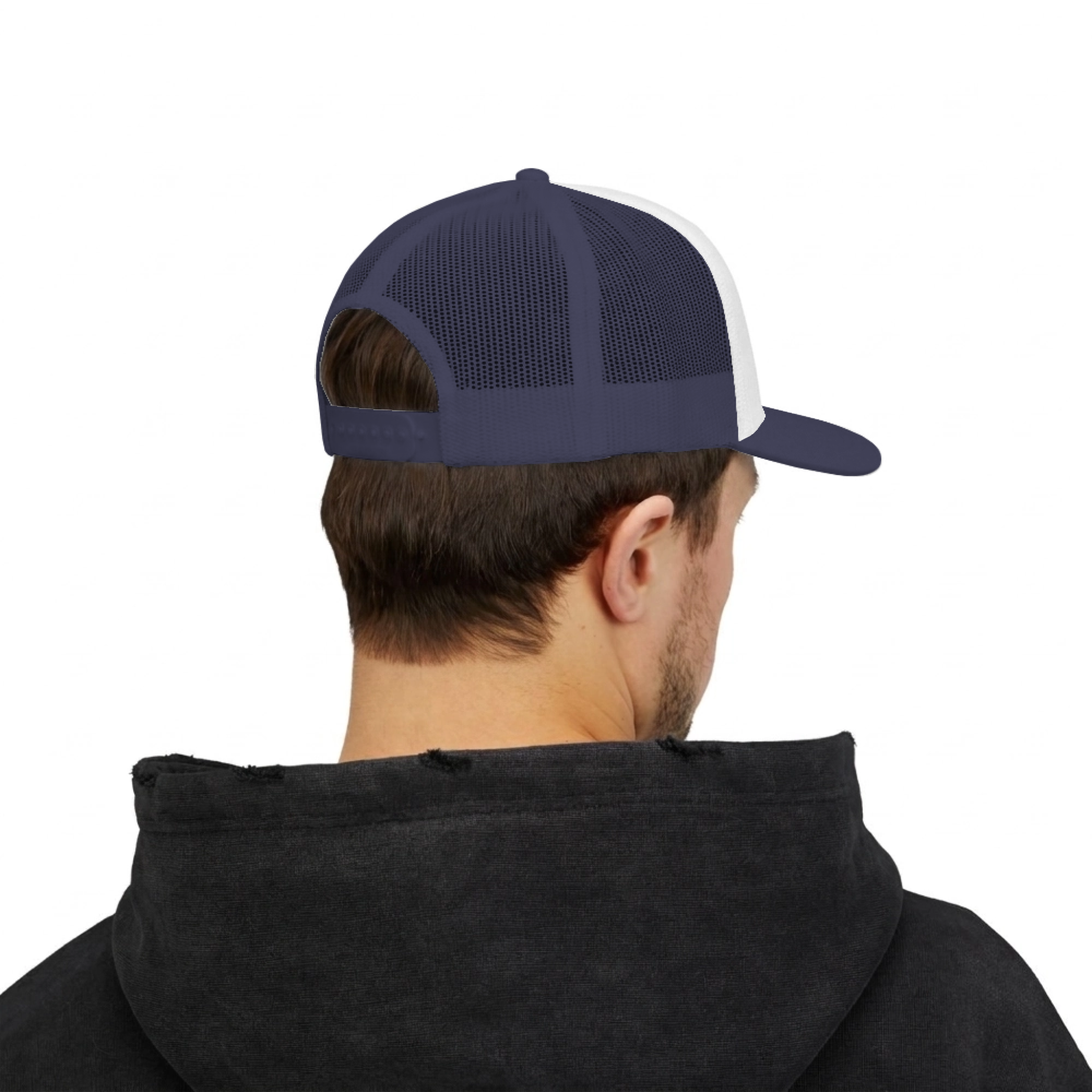 Picklewin Minimal Black And White Custom Pickleball Trucker Cap For Men - alternate