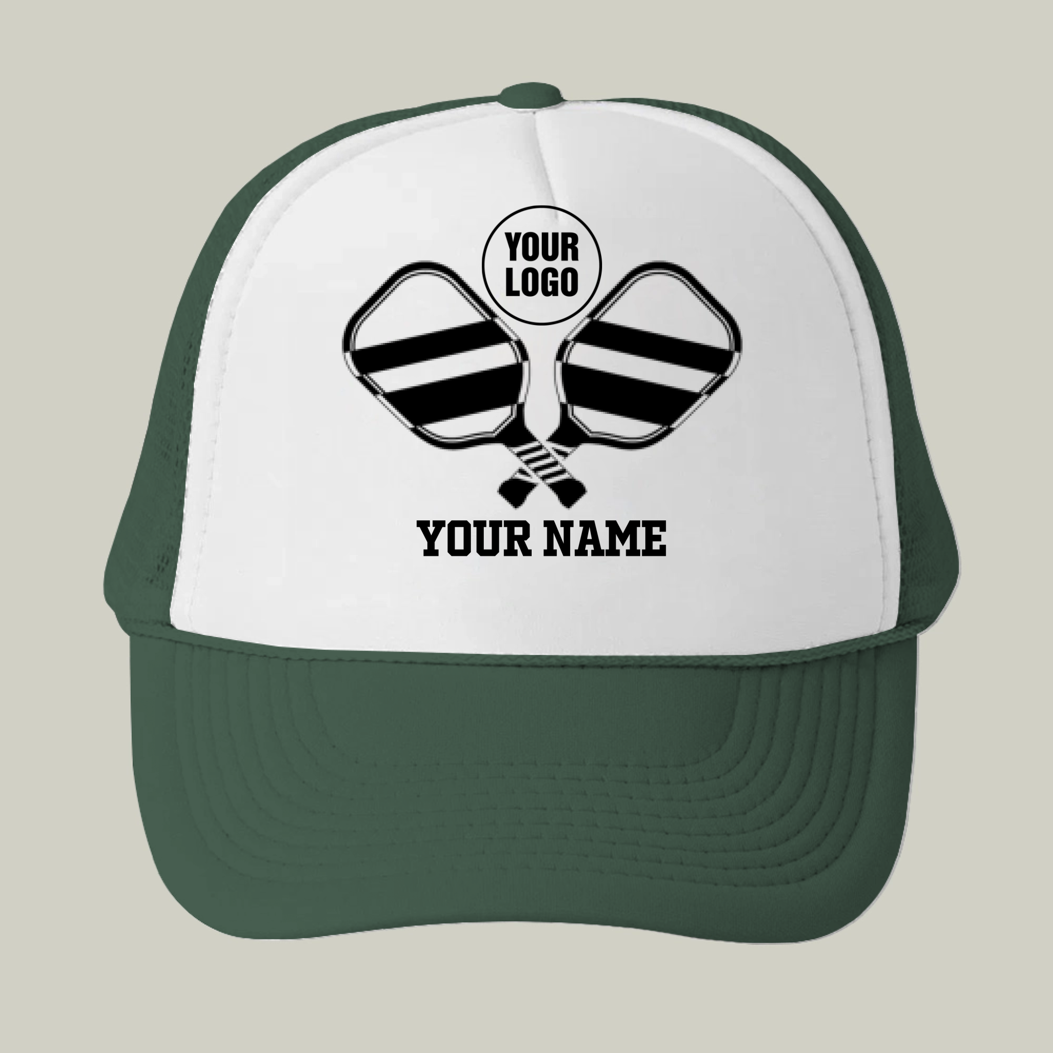 Picklewin Minimal Black And White Custom Pickleball Trucker Cap For Men