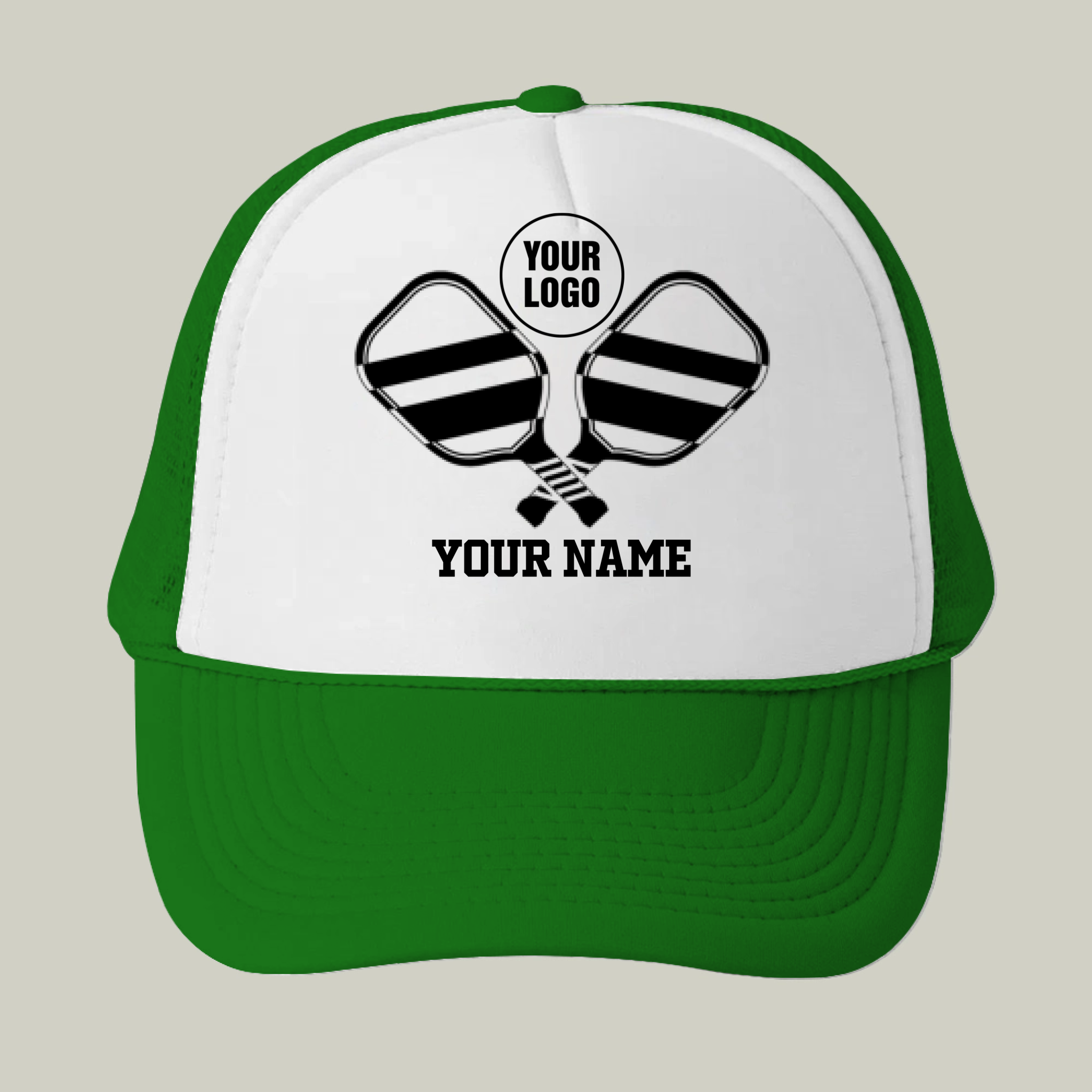 Picklewin Minimal Black And White Custom Pickleball Trucker Cap For Men