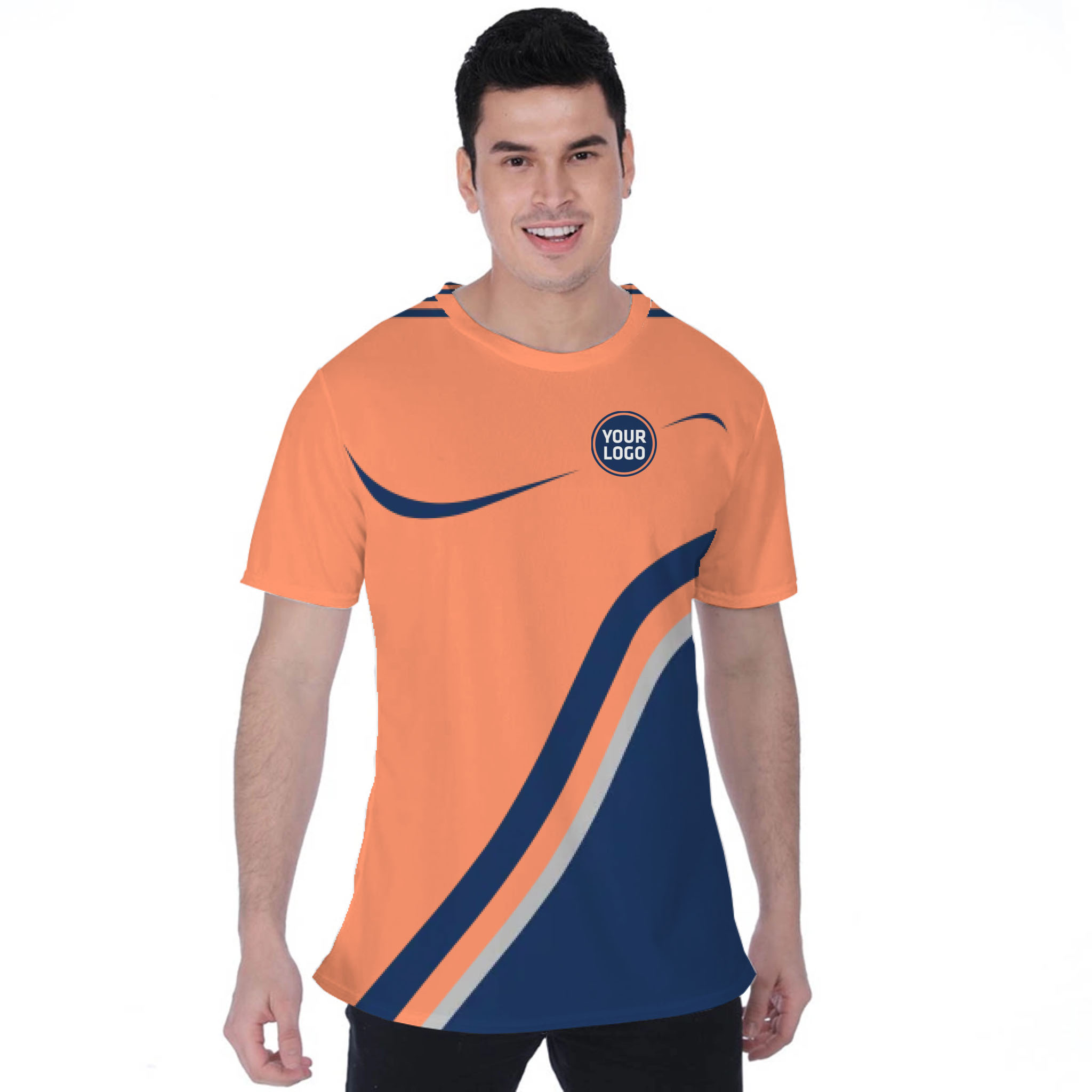 Picklewin Minimalist Custom Team Logo And Name Birdseye Men T-shirt 
