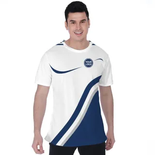 Picklewin Minimalist Custom Team Logo And Name Birdseye Men T-shirt 