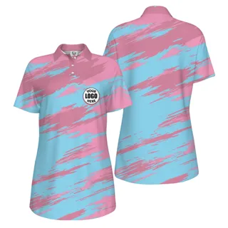 Picklewin Modern Brush Pattern Custom Logo Women Pickleball Polo Shirt – alternate