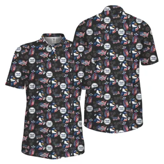 Picklewin Patriotic Custom Multiple Logos Pickleball Men Polo Shirt 250 Years Of USA  – alternate