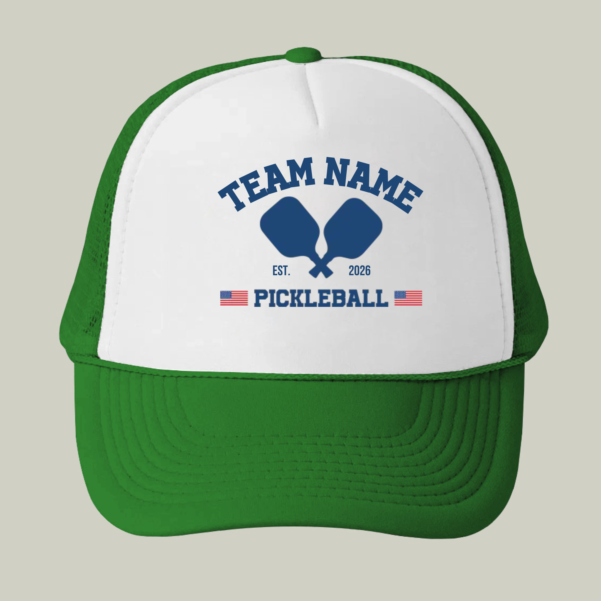 Picklewin Patriotic Custom Name Pickleball Men Trucker Cap 