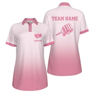 Picklewin Pinky Custom Logo And Team Name Polo Shirt For Women 