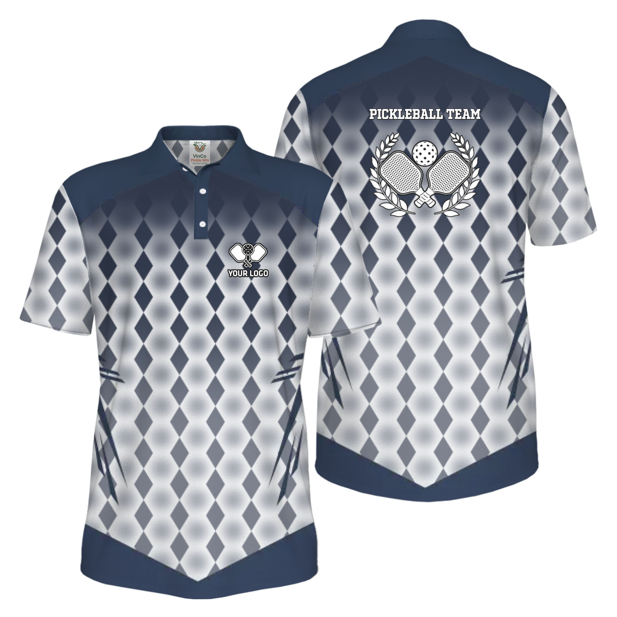 Picklewin Premium Custom Logo Pickleball UV Protection Polo Shirt For Men