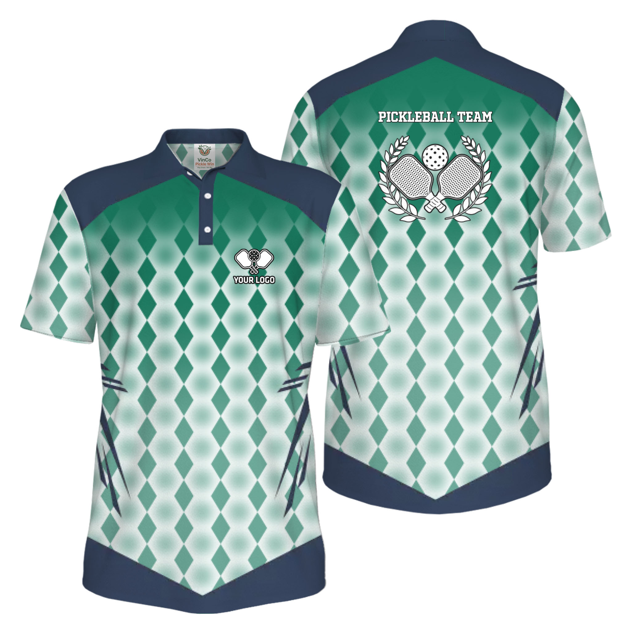 Picklewin Premium Custom Logo Pickleball UV Protection Polo Shirt For Men