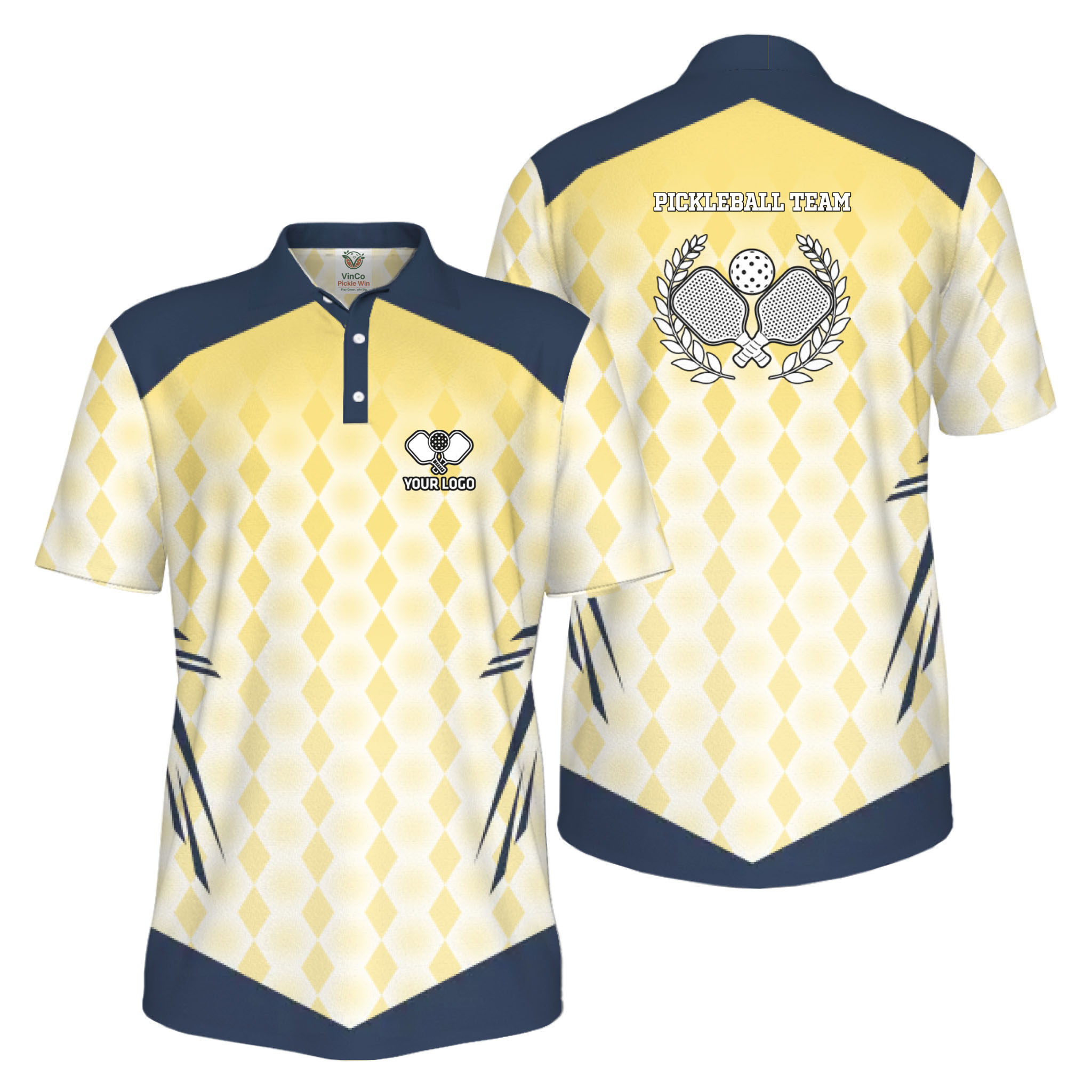 Picklewin Premium Custom Logo Pickleball UV Protection Polo Shirt For Men