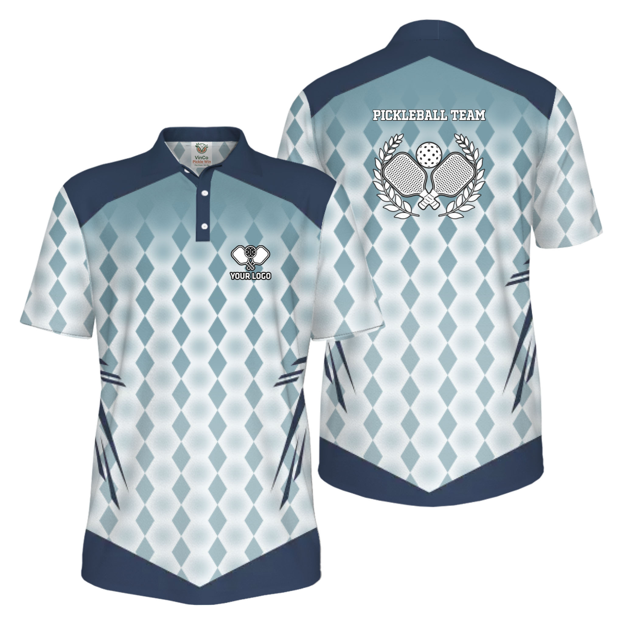 Picklewin Premium Custom Logo Pickleball UV Protection Polo Shirt For Men
