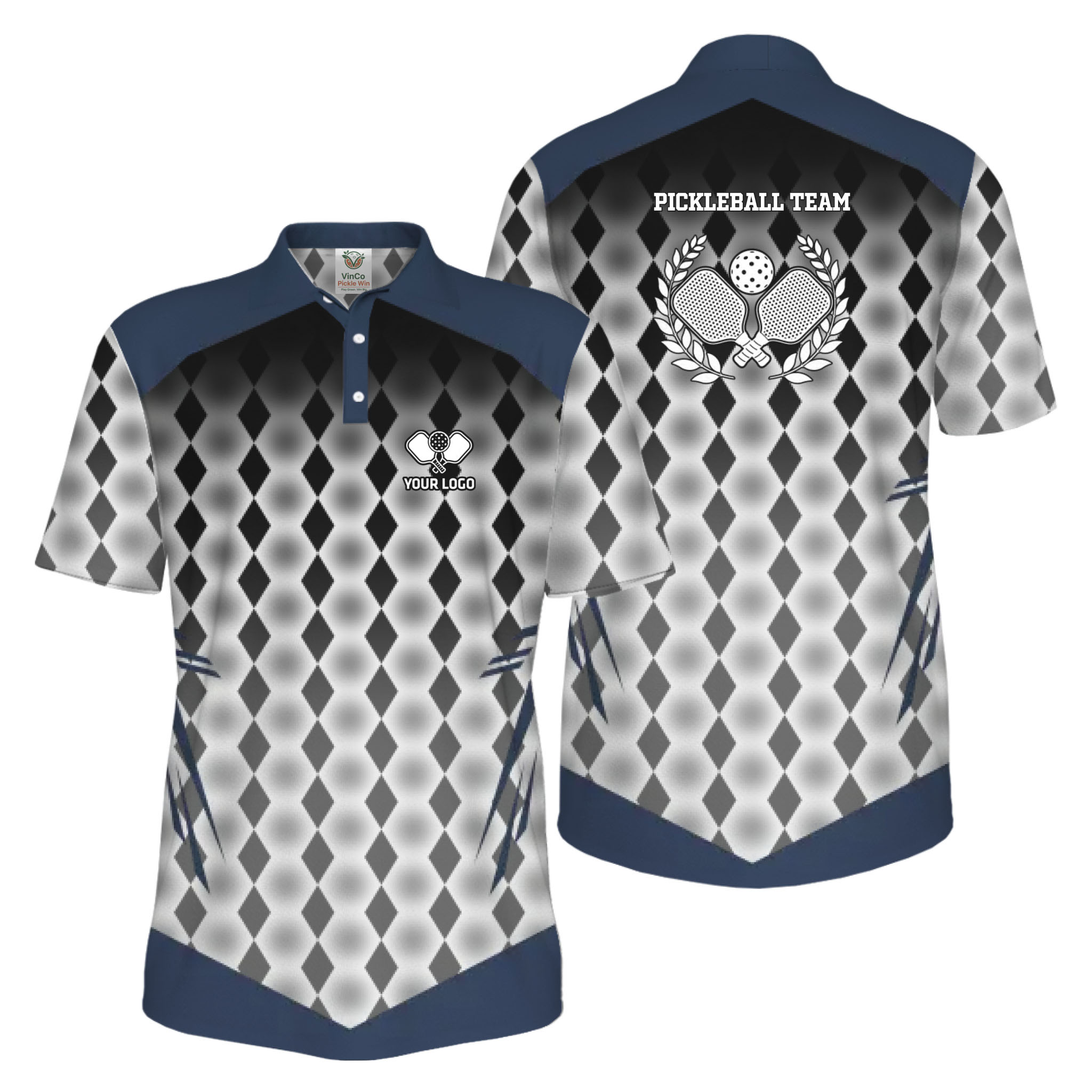 Picklewin Premium Custom Logo Pickleball UV Protection Polo Shirt For Men