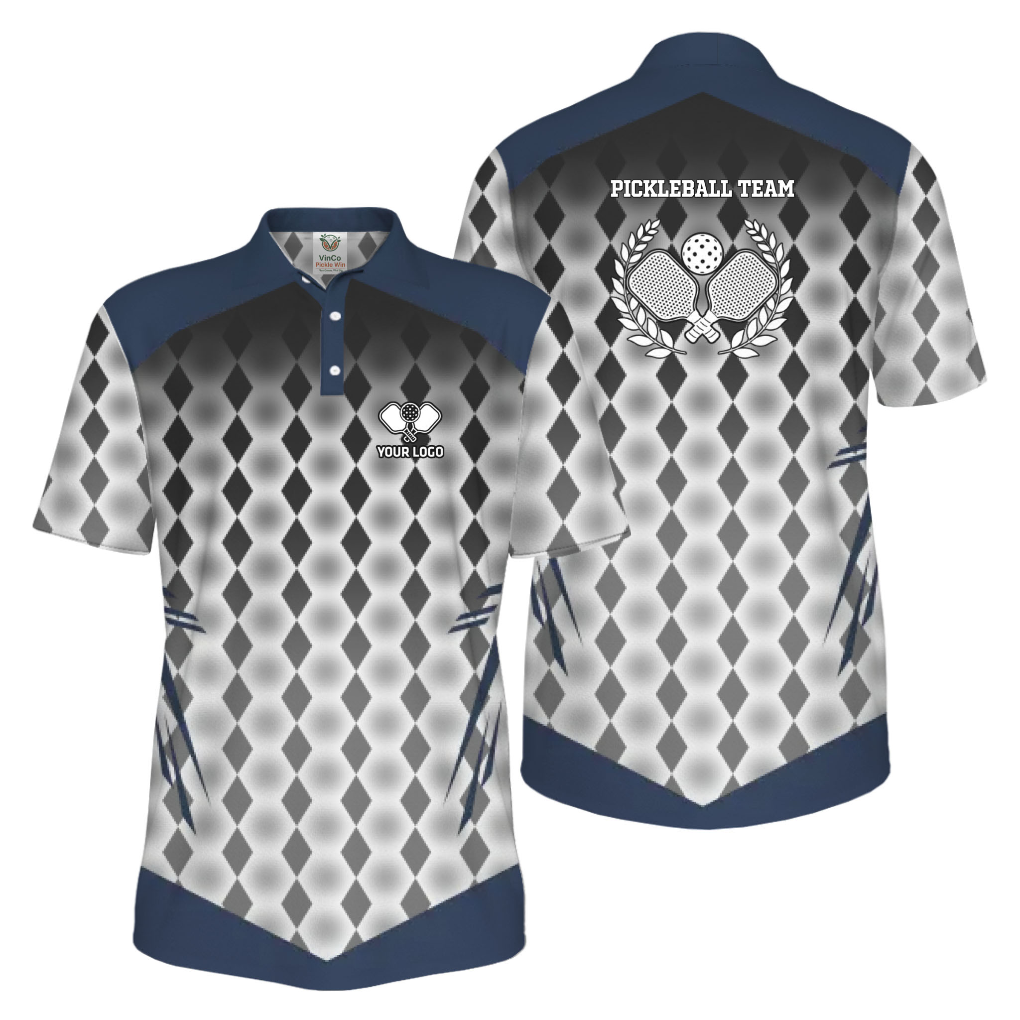 Picklewin Premium Custom Logo Pickleball UV Protection Polo Shirt For Men