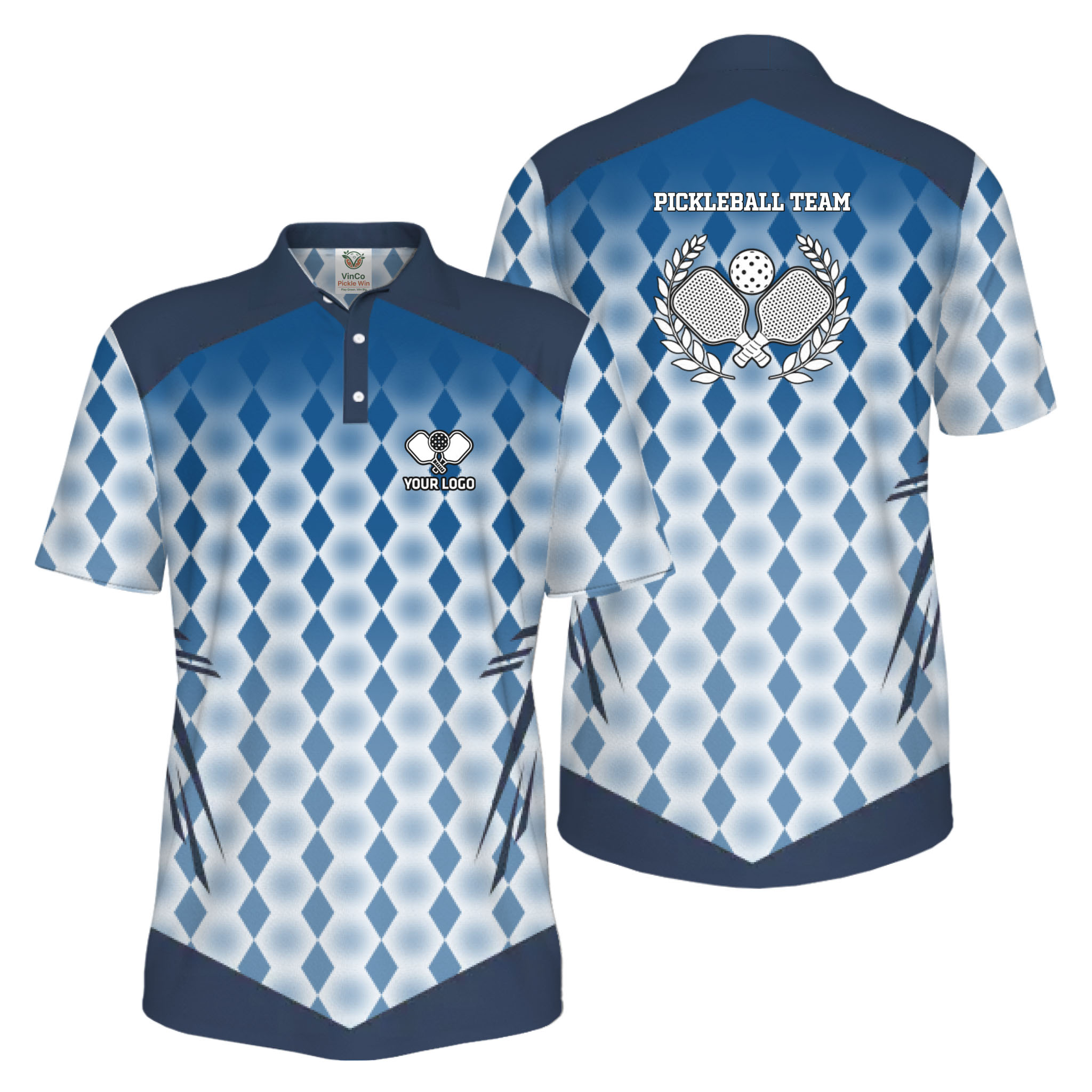 Picklewin Premium Custom Logo Pickleball UV Protection Polo Shirt For Men