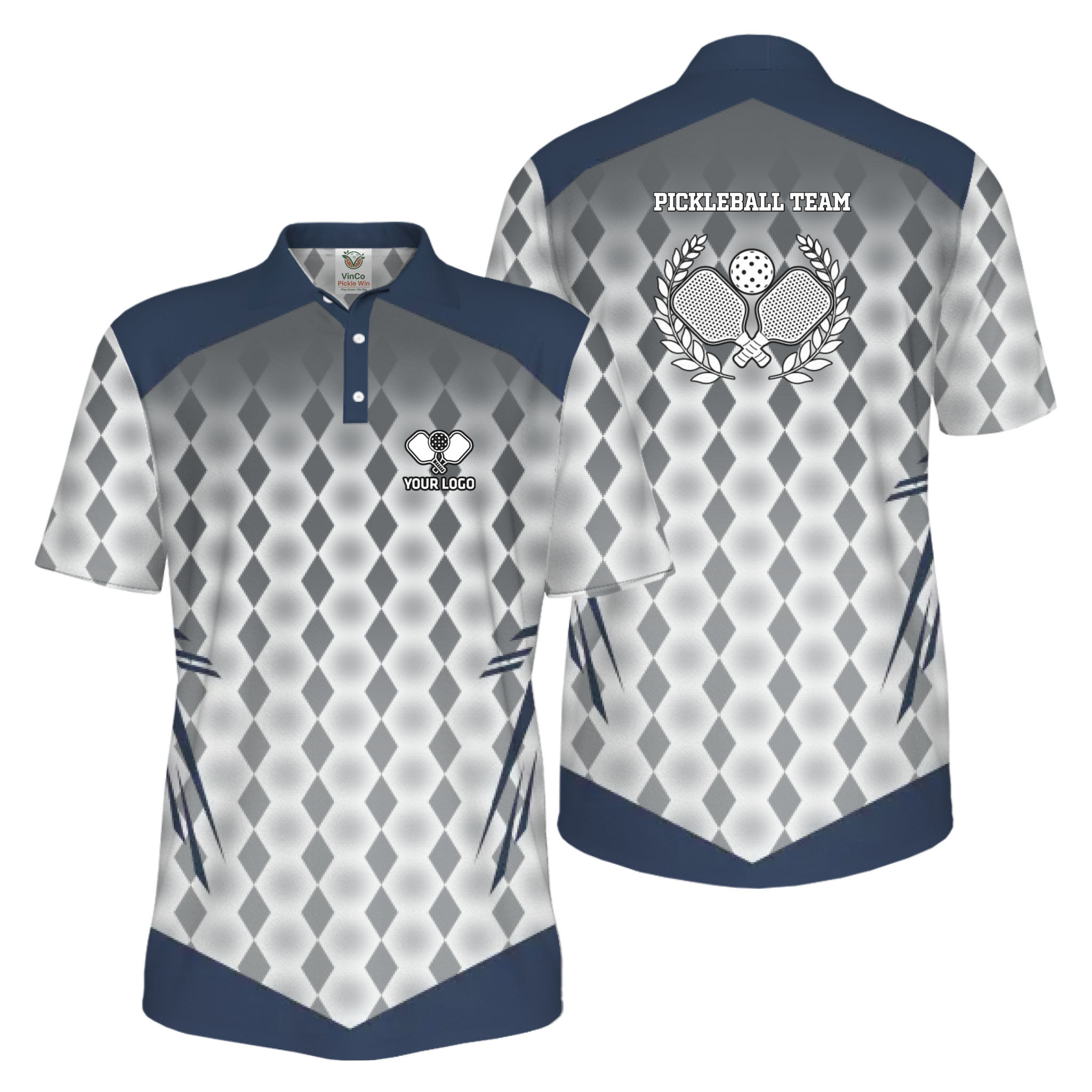 Picklewin Premium Custom Logo Pickleball UV Protection Polo Shirt For Men